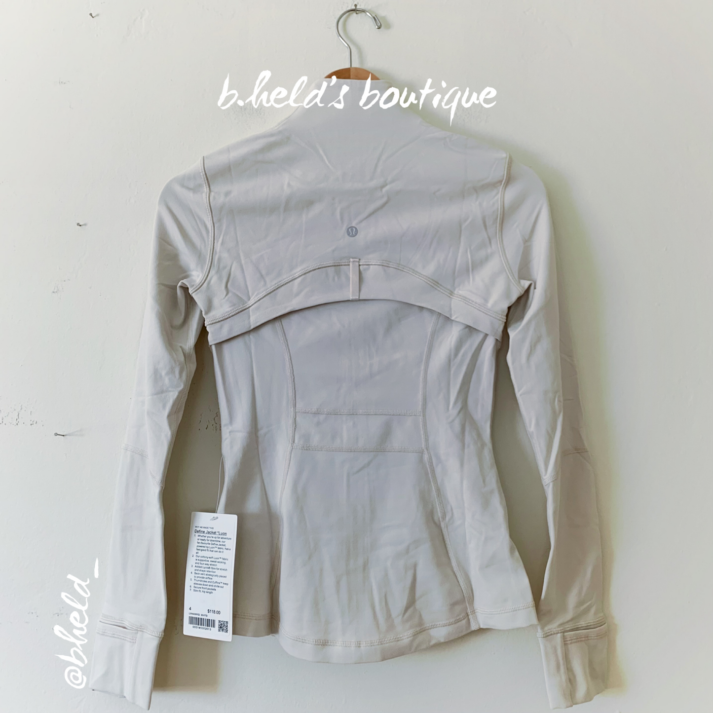 lululemon Define Jacket *Luon in White Opal, Size 4