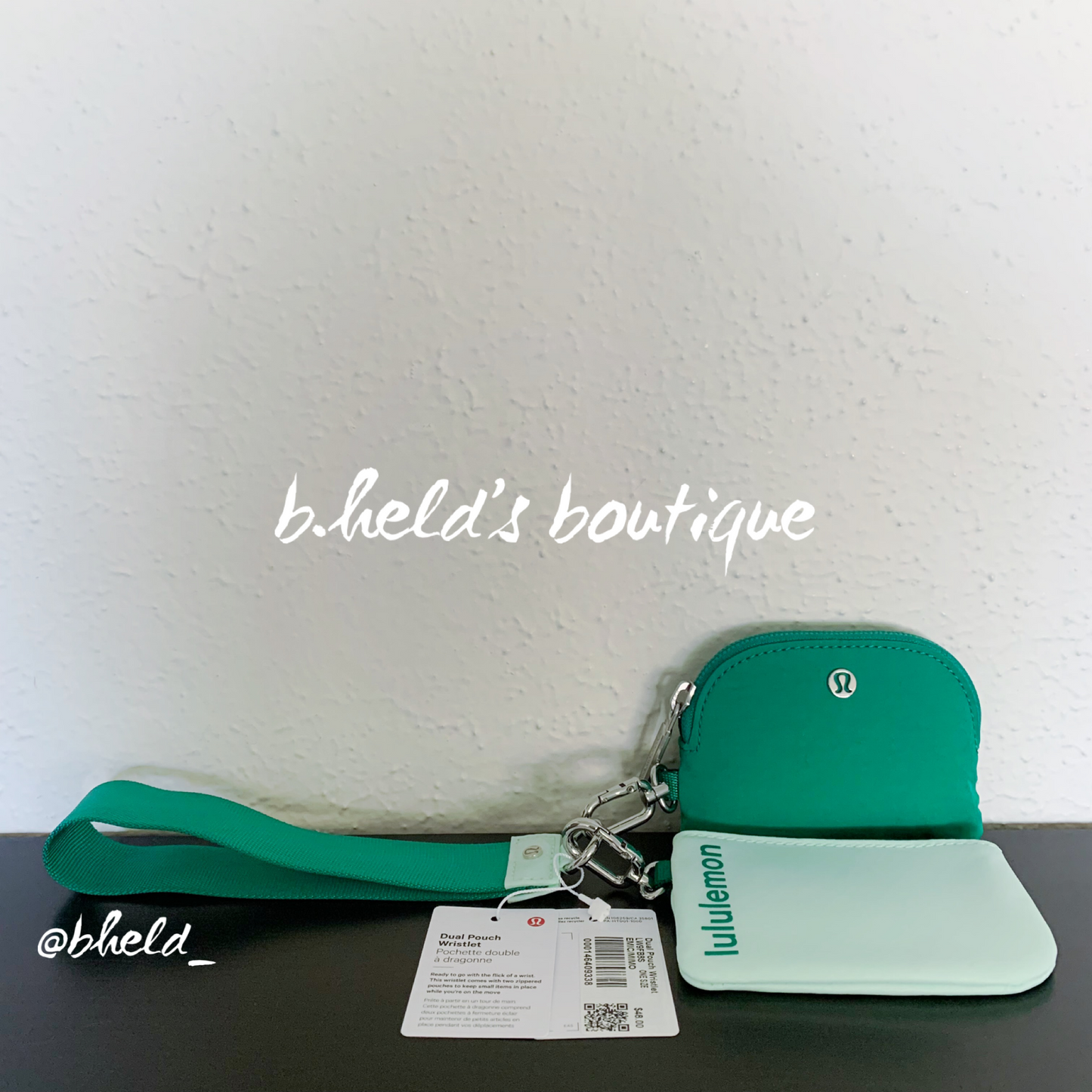 lululemon Dual Pouch Wristlet in Emerald Ice/Mint Moment, One Size