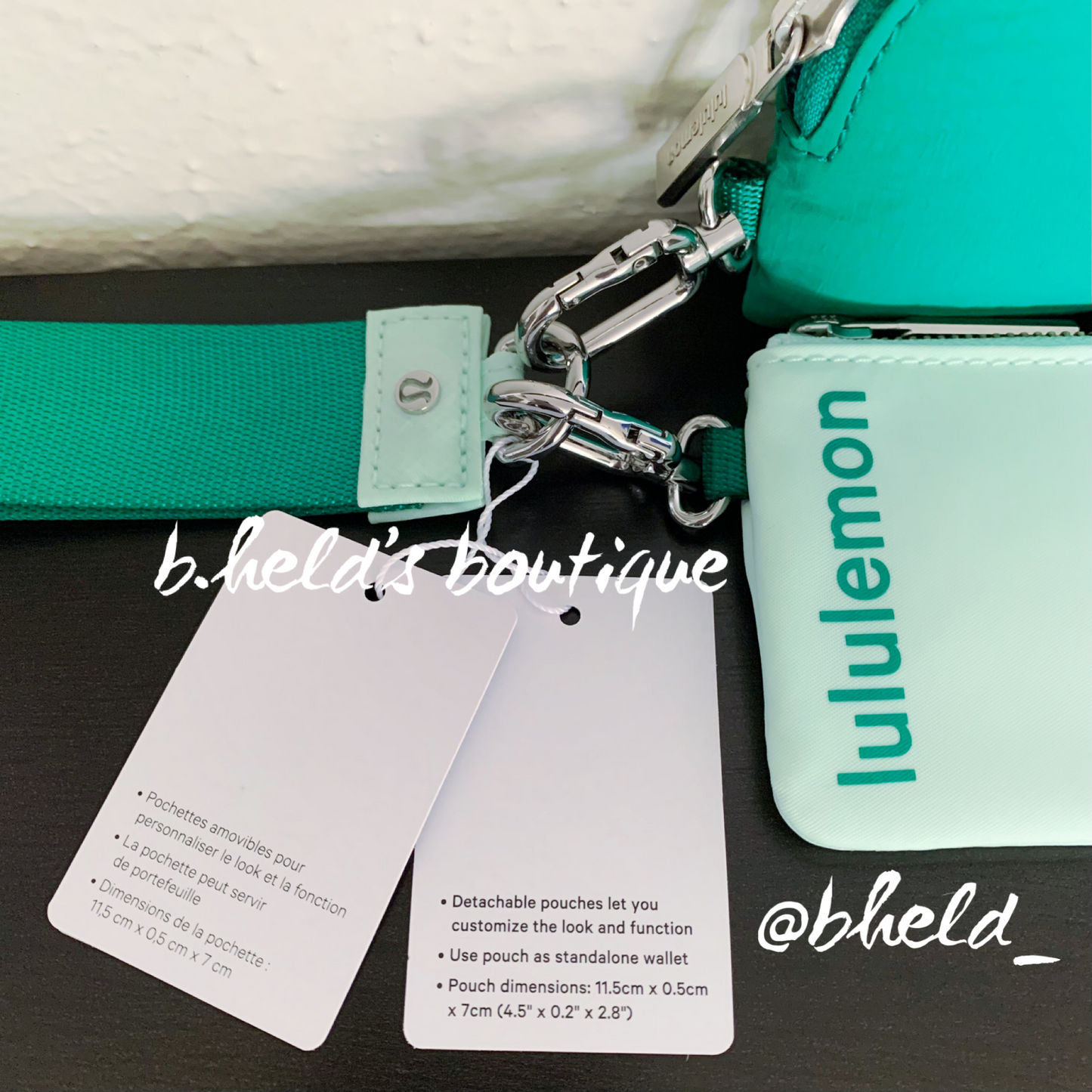 lululemon Dual Pouch Wristlet in Emerald Ice/Mint Moment, One Size