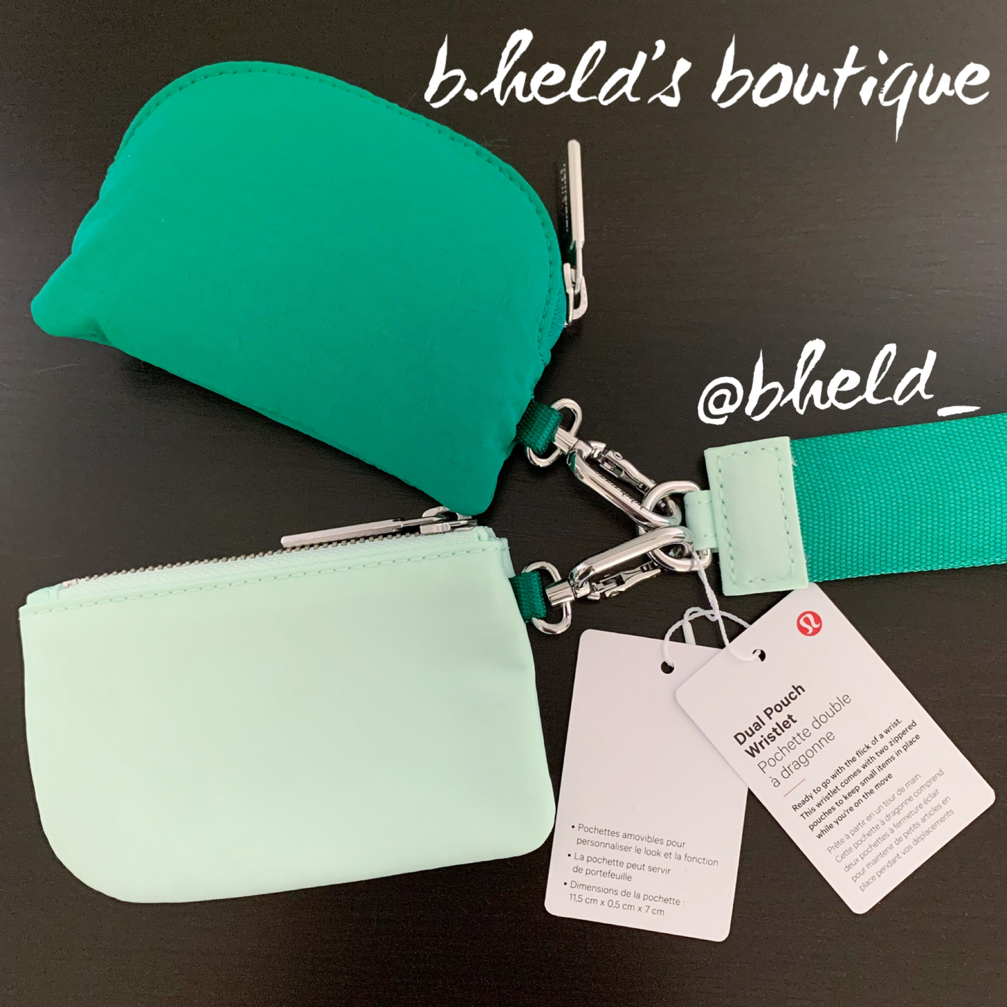 lululemon Dual Pouch Wristlet in Emerald Ice/Mint Moment, One Size