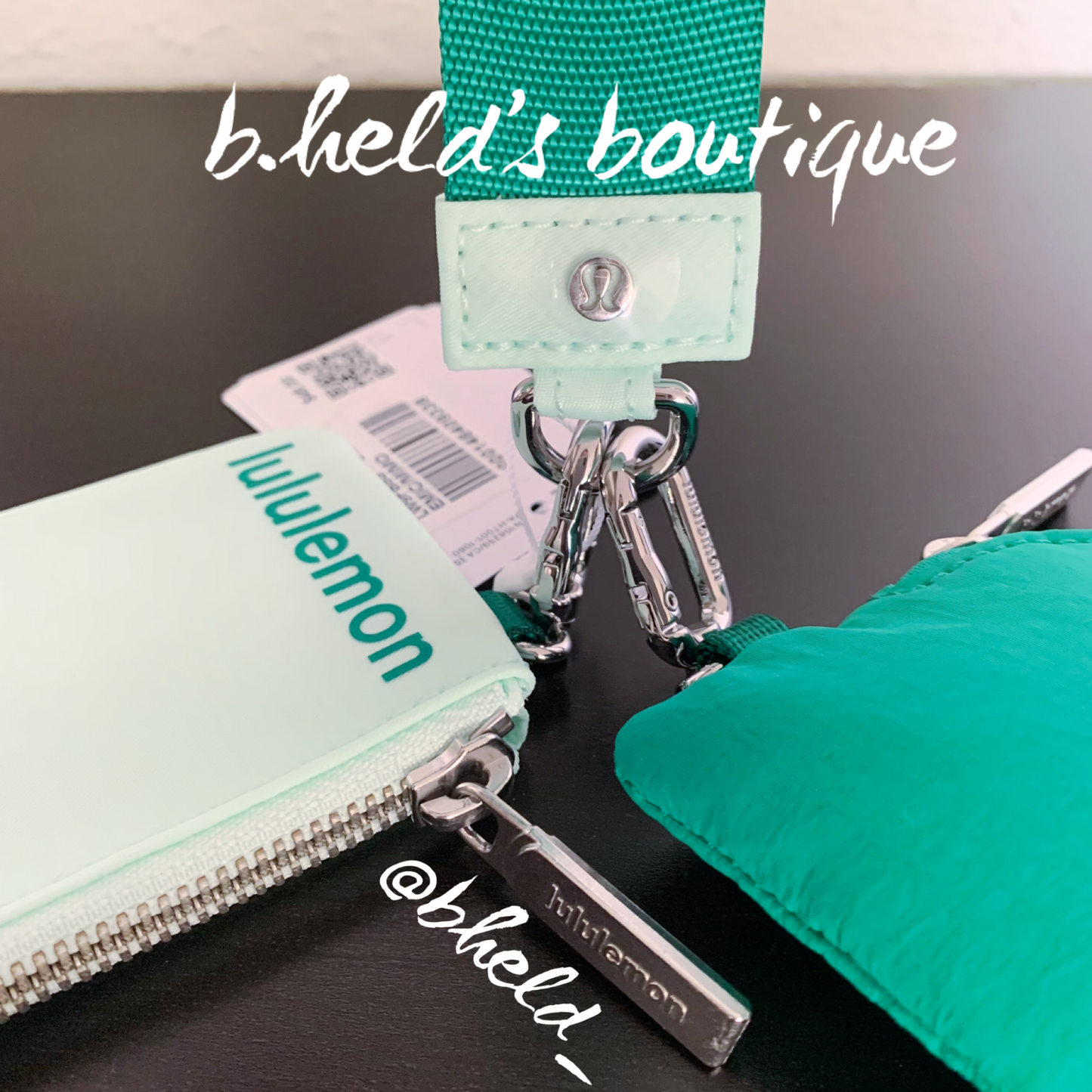 lululemon Dual Pouch Wristlet in Emerald Ice/Mint Moment, One Size