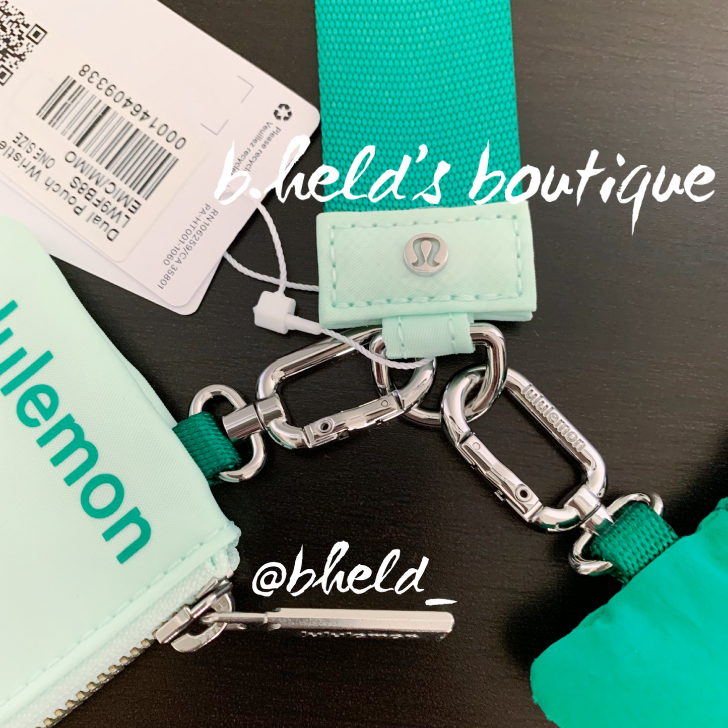 lululemon Dual Pouch Wristlet in Emerald Ice/Mint Moment, One Size