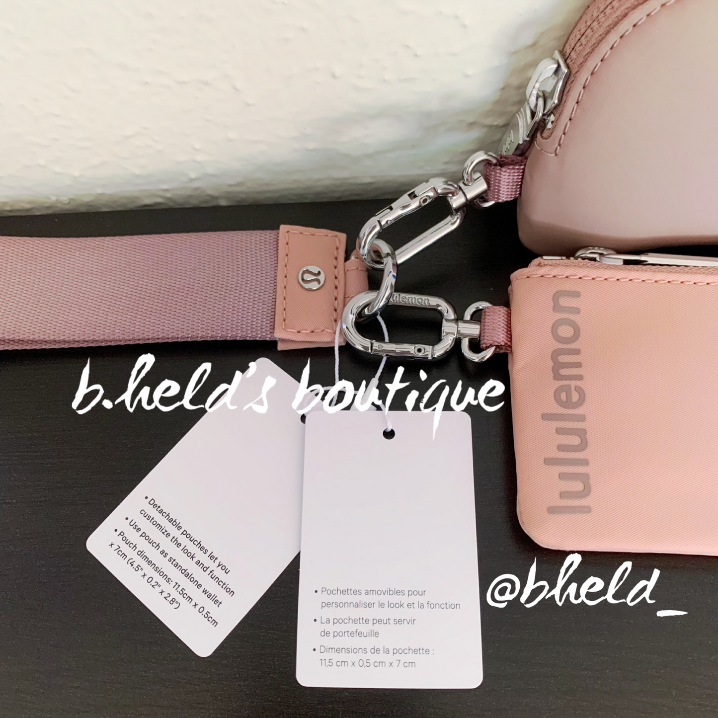 lululemon Dual Pouch Wristlet in Pink Pastel/Twilight Rose, One Size