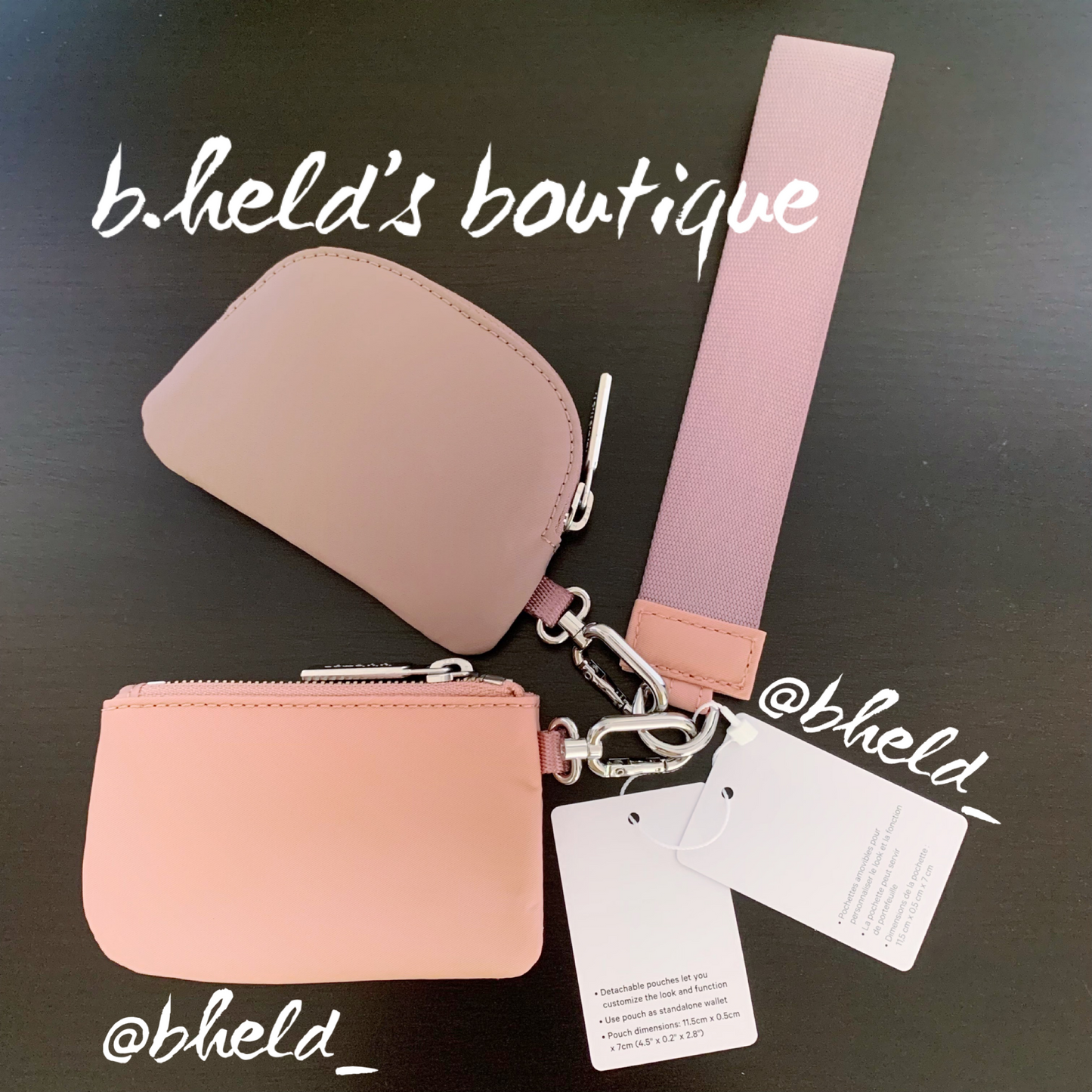 lululemon Dual Pouch Wristlet in Pink Pastel/Twilight Rose, One Size