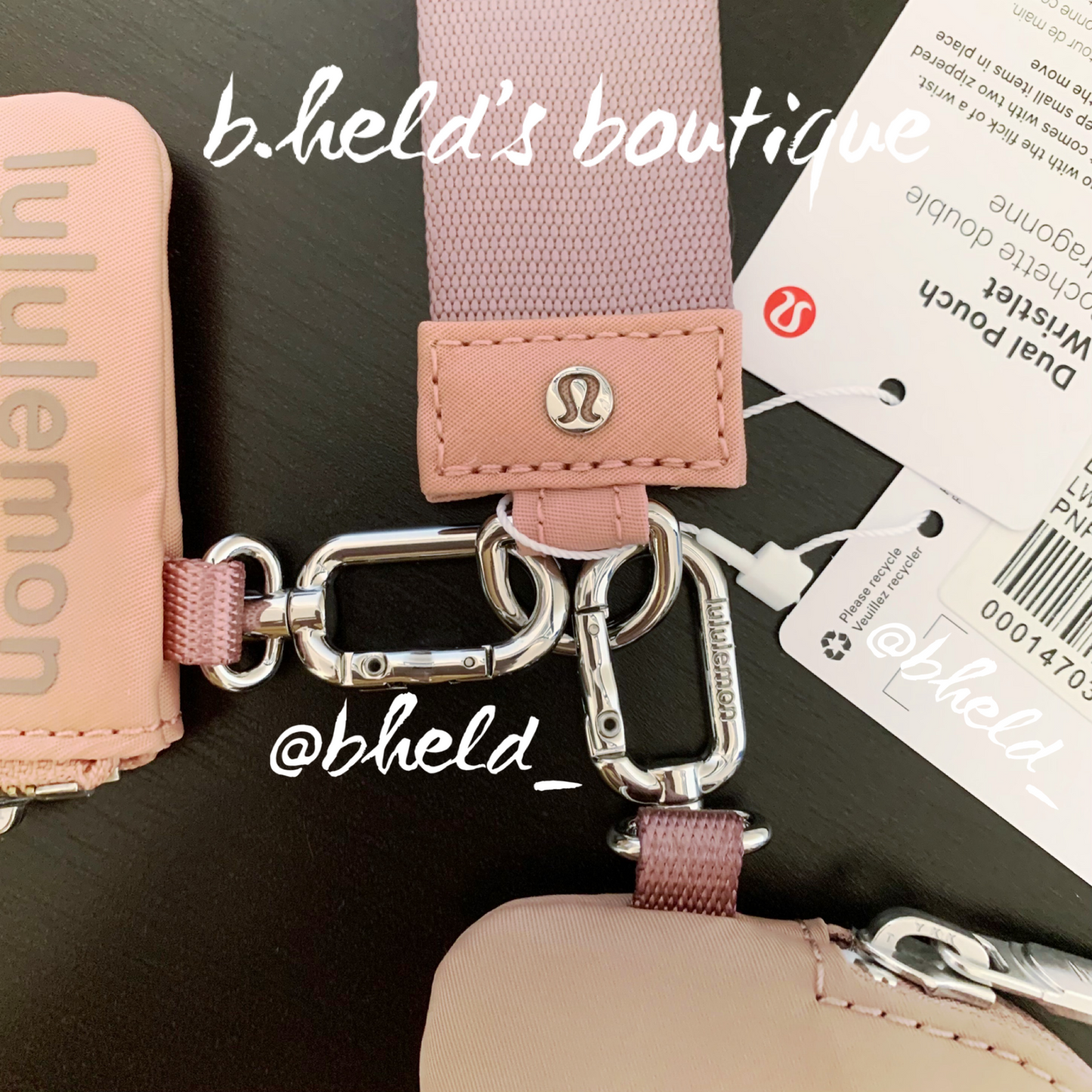 lululemon Dual Pouch Wristlet in Pink Pastel/Twilight Rose, One Size