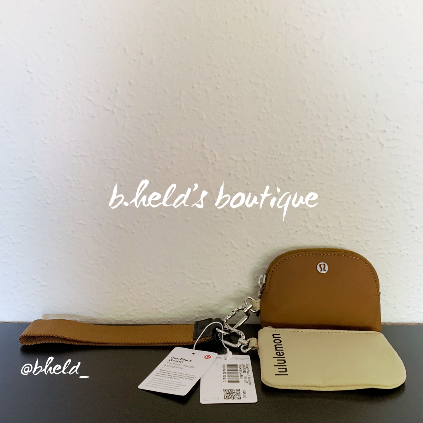lululemon Dual Pouch Wristlet in Trench/Burnt Caramel/Black, One Size