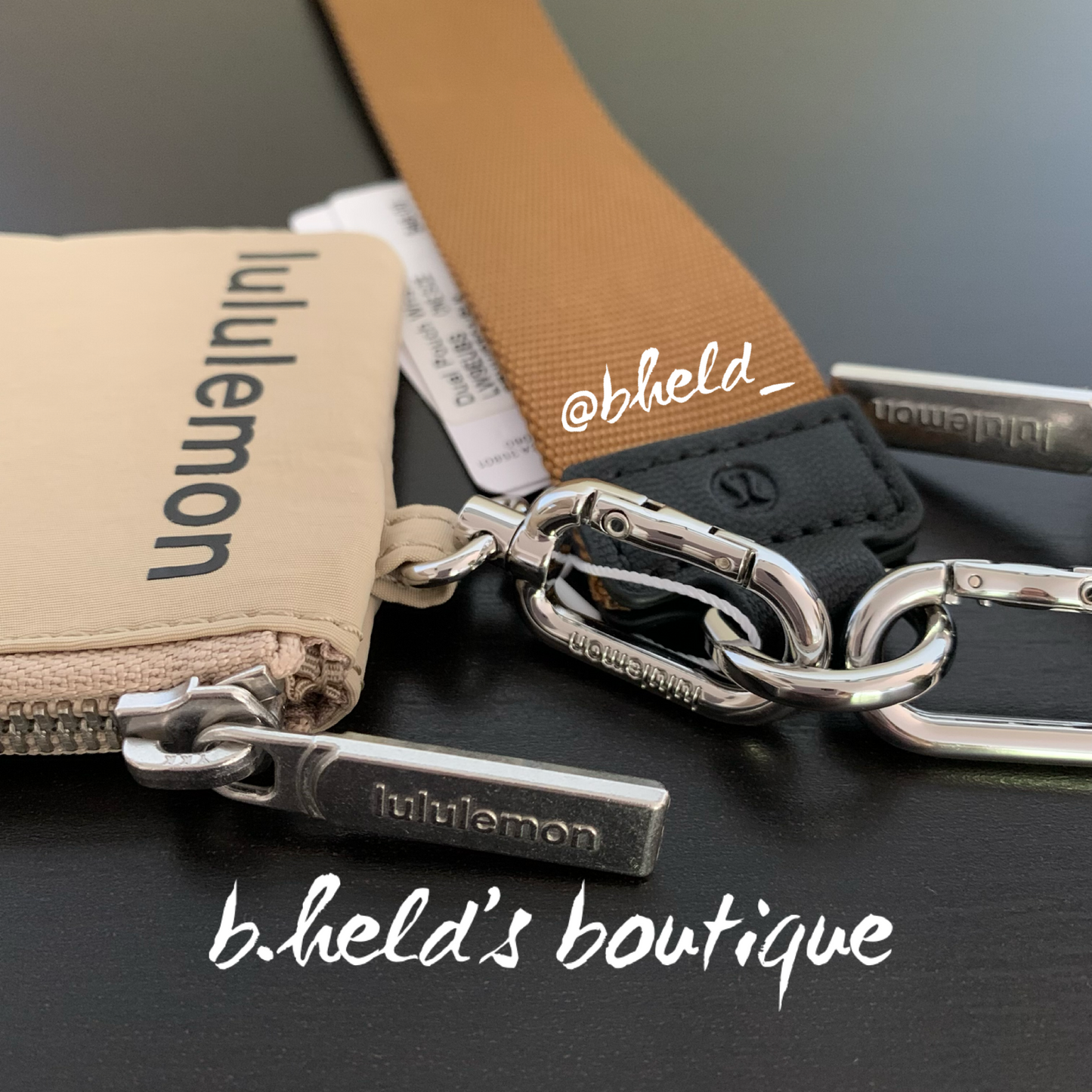 lululemon Dual Pouch Wristlet in Trench/Burnt Caramel/Black, One Size
