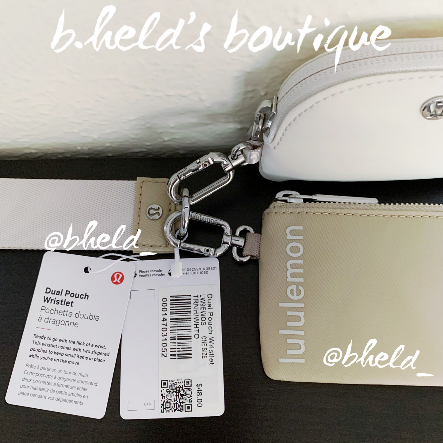 lululemon Dual Pouch Wristlet in Trench/White Opal, One Size