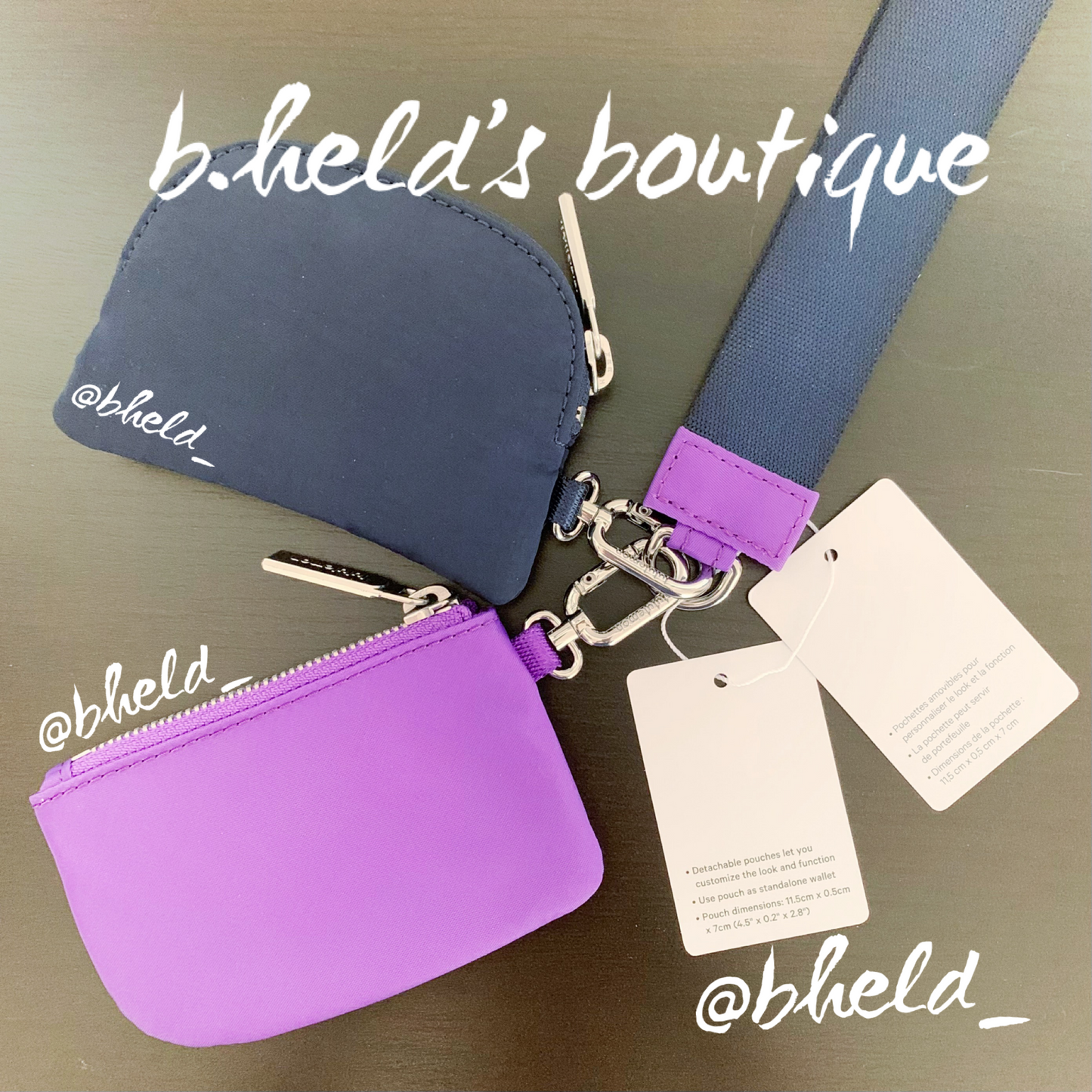lululemon Dual Pouch Wristlet in True Navy/Atomic Purple, One Size