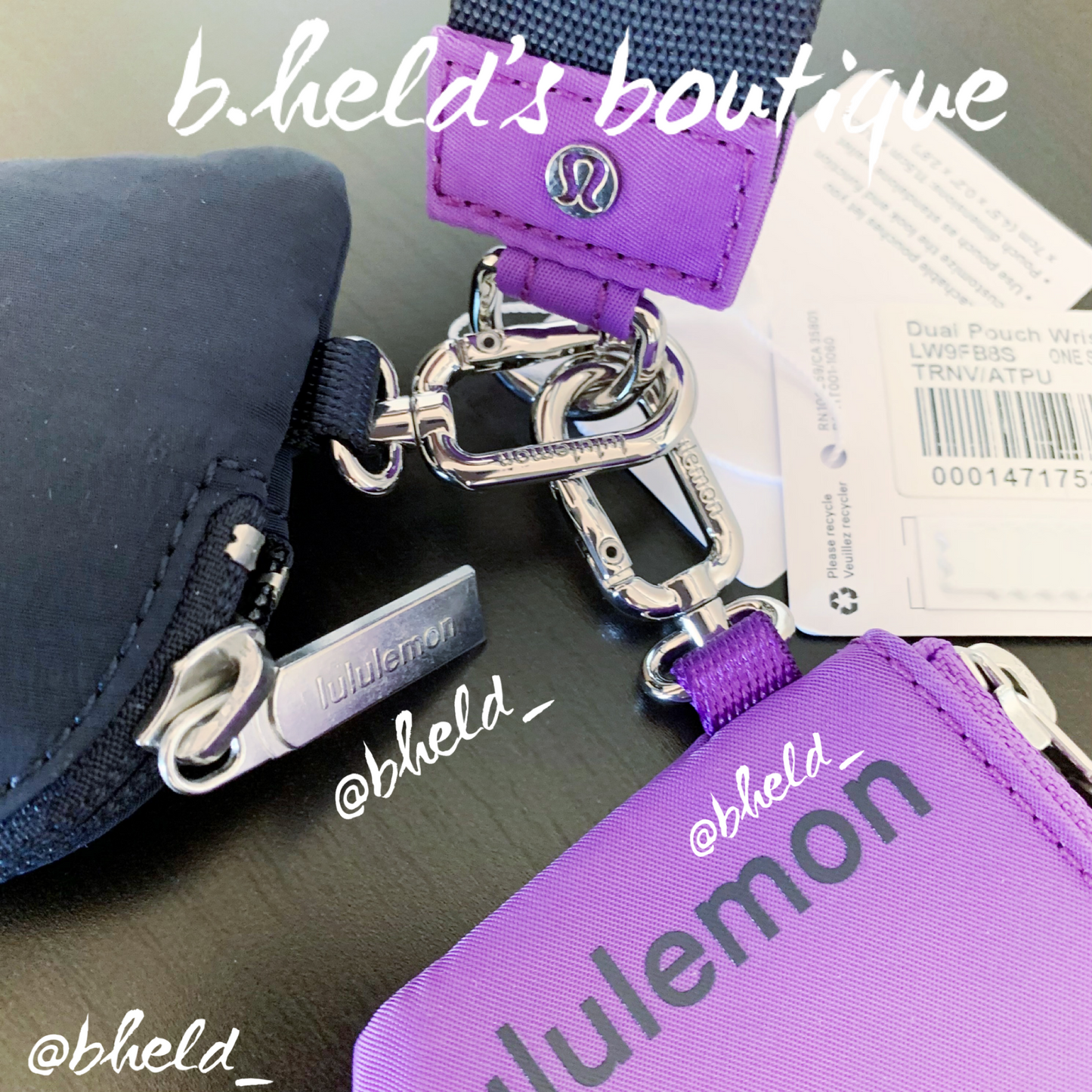 lululemon Dual Pouch Wristlet in True Navy/Atomic Purple, One Size