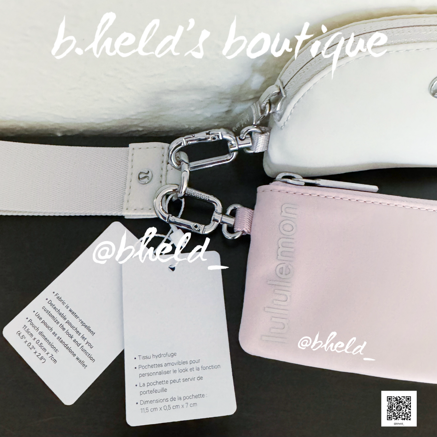 lululemon Dual Pouch Wristlet in White Opal/Flush Pink, One Size
