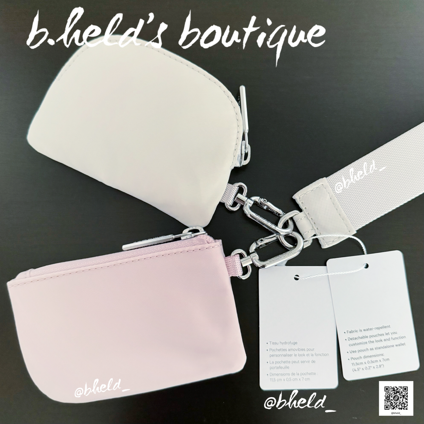 lululemon Dual Pouch Wristlet in White Opal/Flush Pink, One Size
