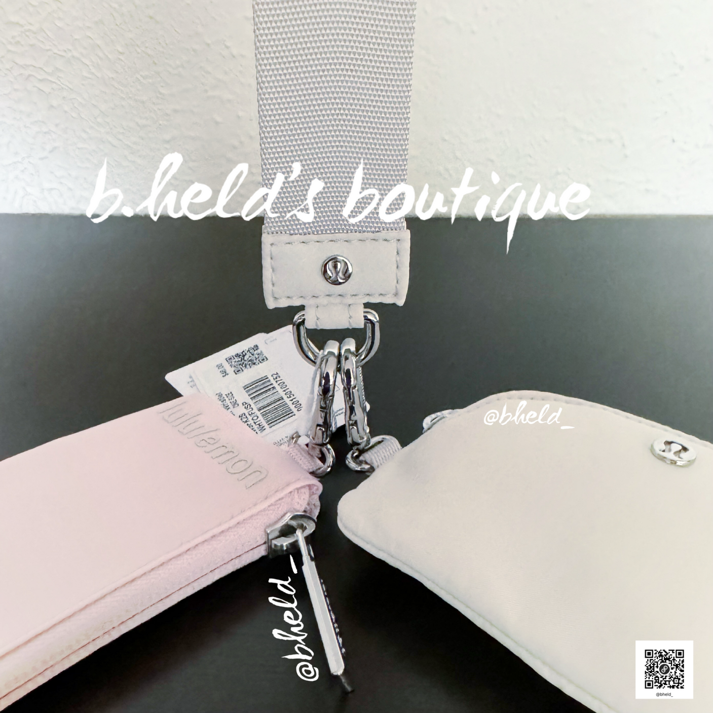lululemon Dual Pouch Wristlet in White Opal/Flush Pink, One Size