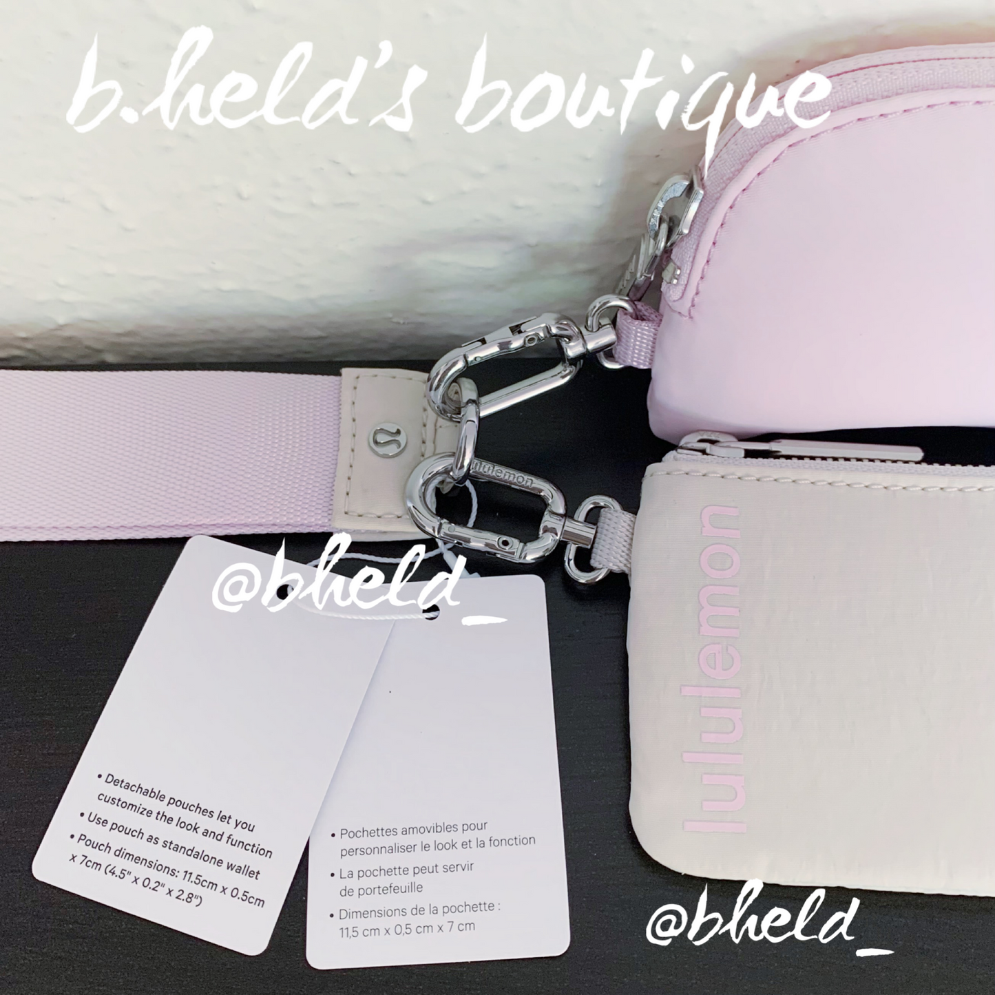 lululemon Dual Pouch Wristlet in White Opal/Meadowsweet Pink, One Size