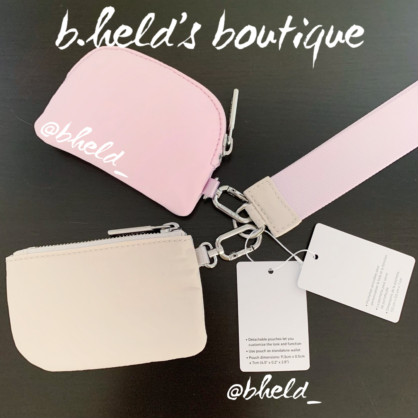 lululemon Dual Pouch Wristlet in White Opal/Meadowsweet Pink, One Size
