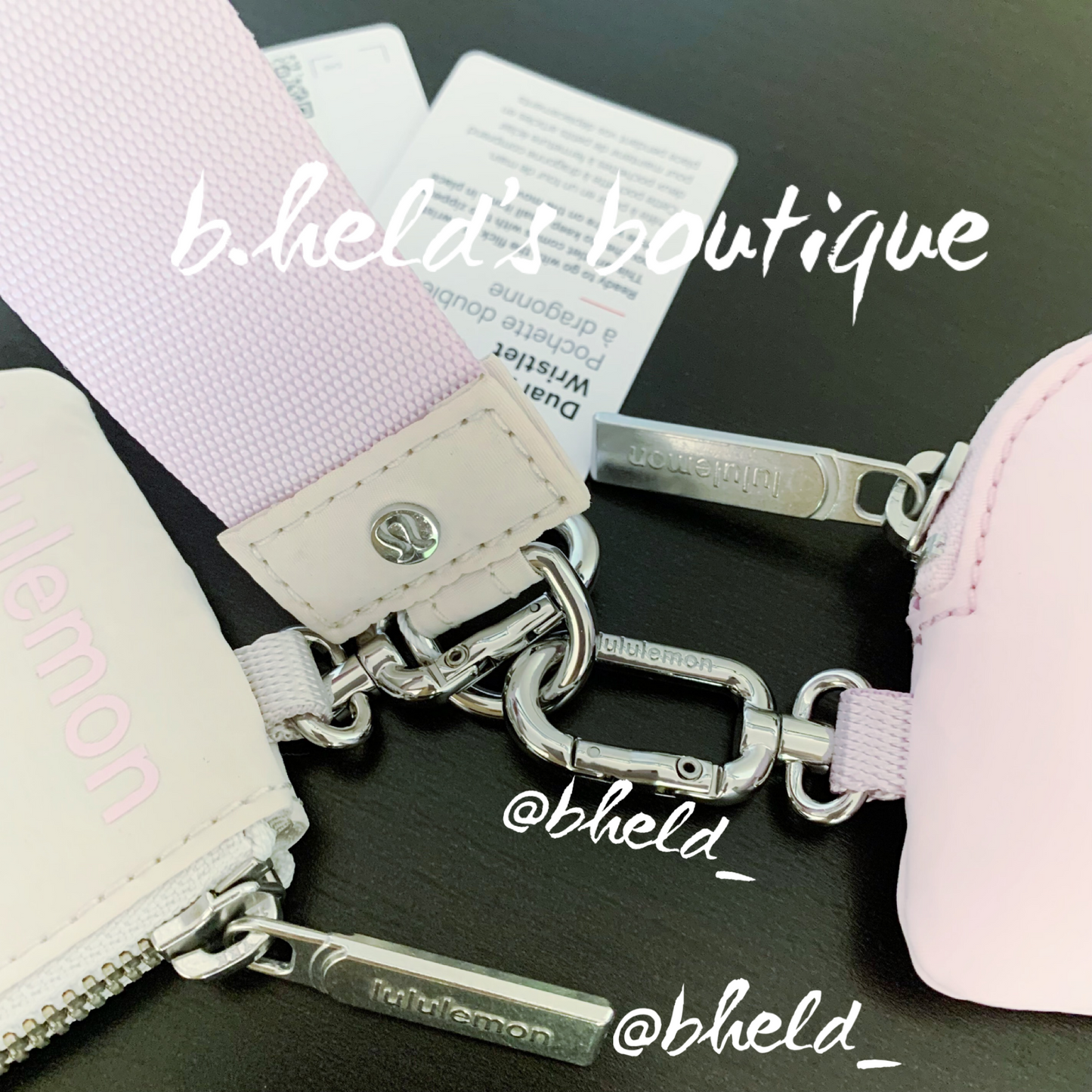 lululemon Dual Pouch Wristlet in White Opal/Meadowsweet Pink, One Size