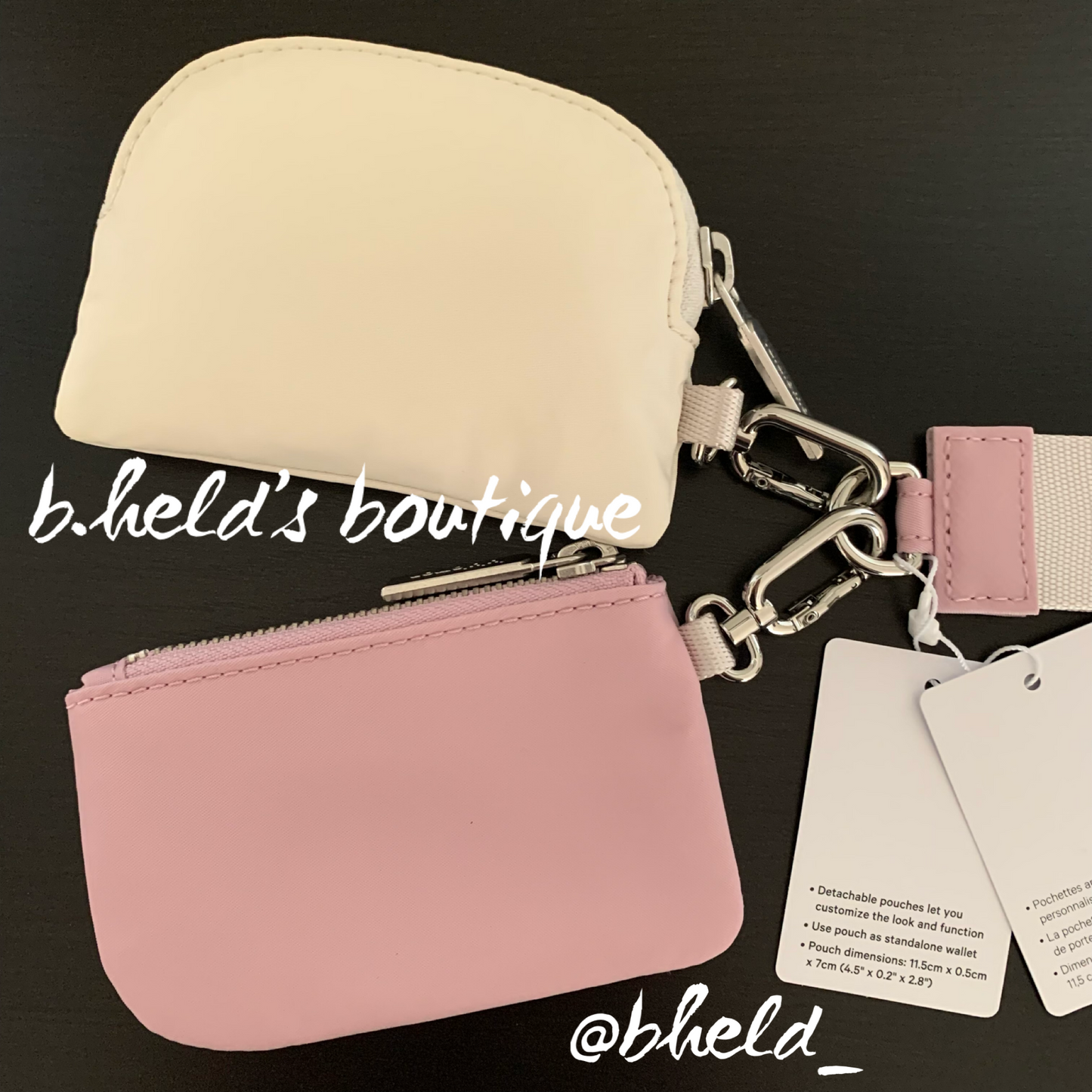 lululemon Dual Pouch Wristlet in White Opal/Pink Peony, One Size