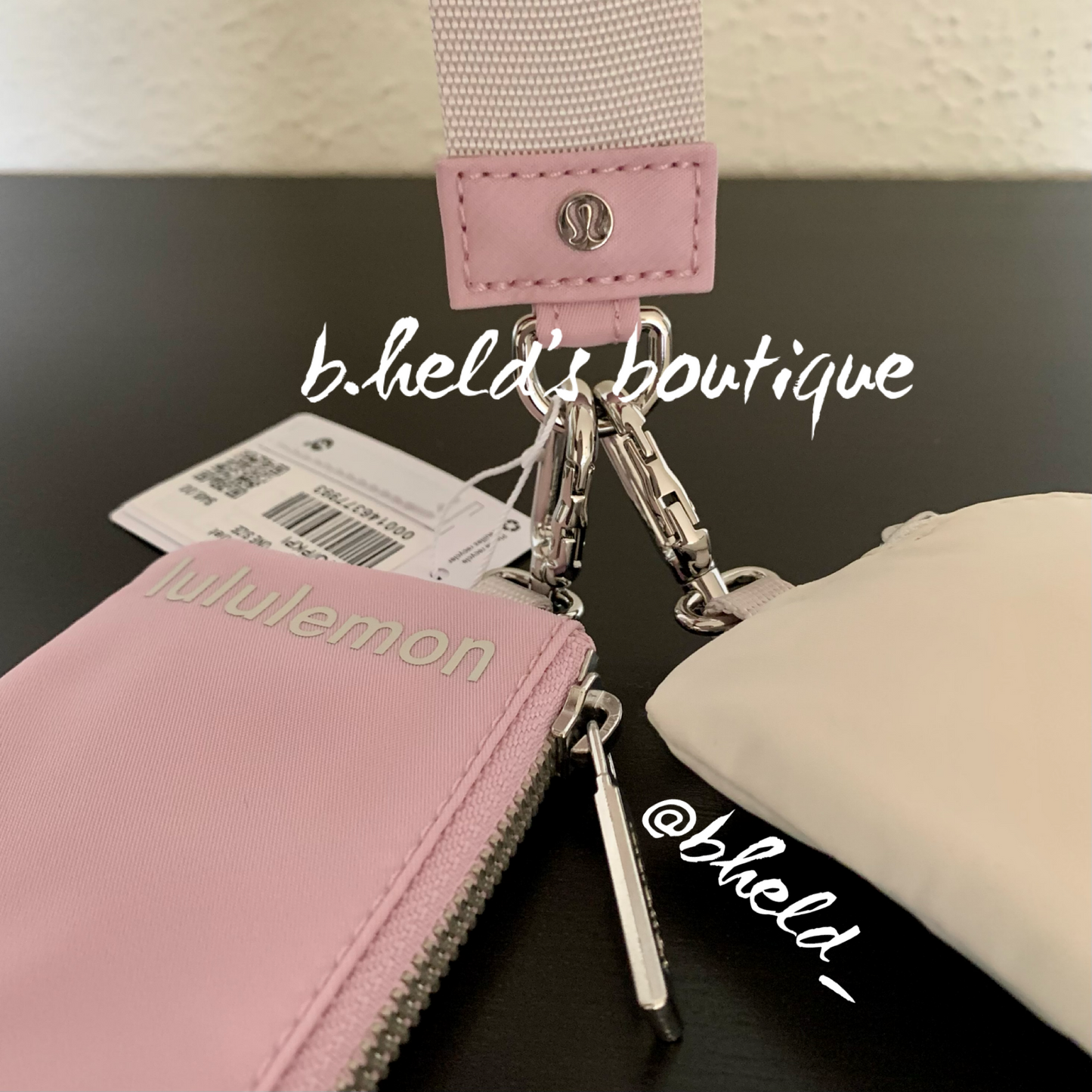 lululemon Dual Pouch Wristlet in White Opal/Pink Peony, One Size