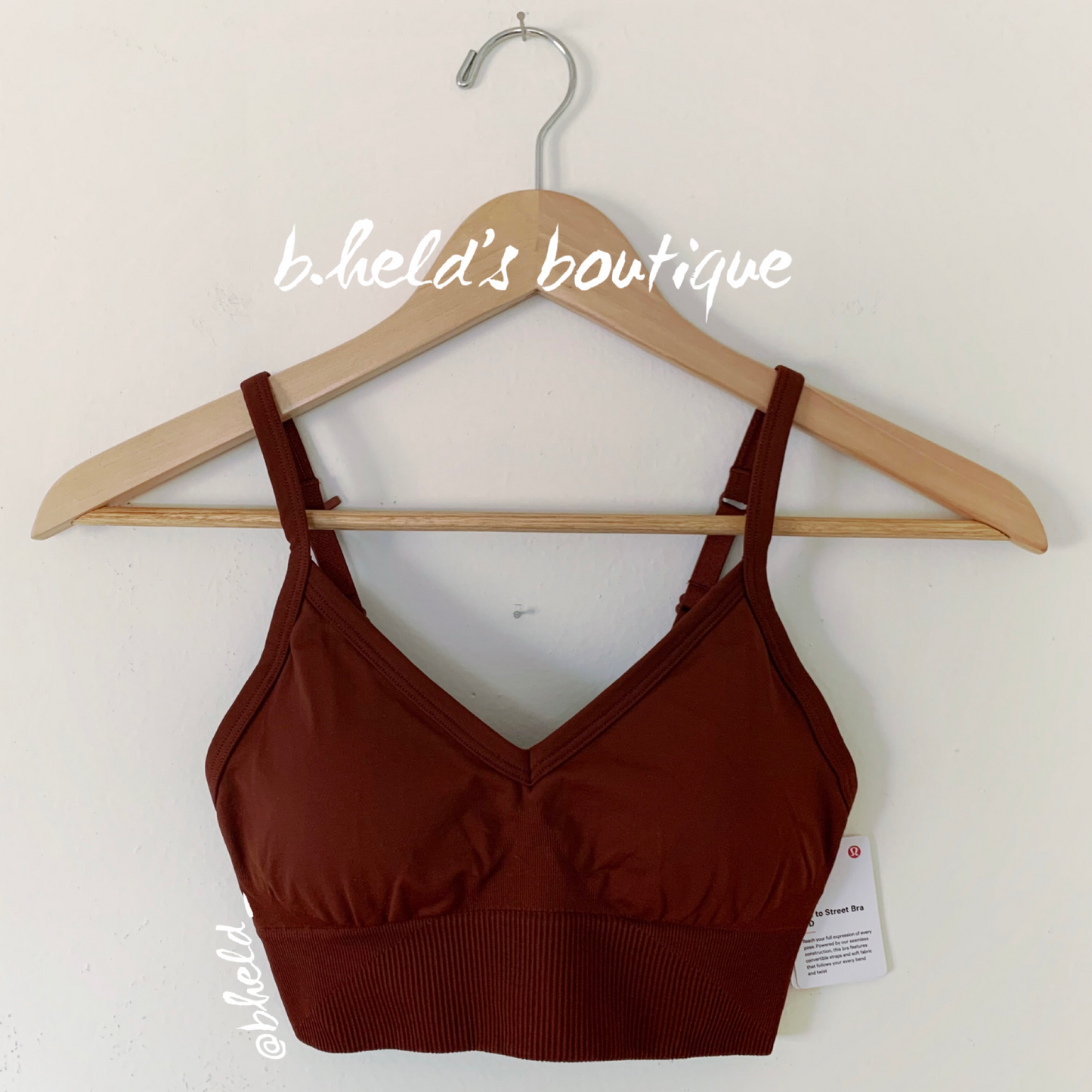 lululemon Ebb To Street Bra in Date Brown, Size 2