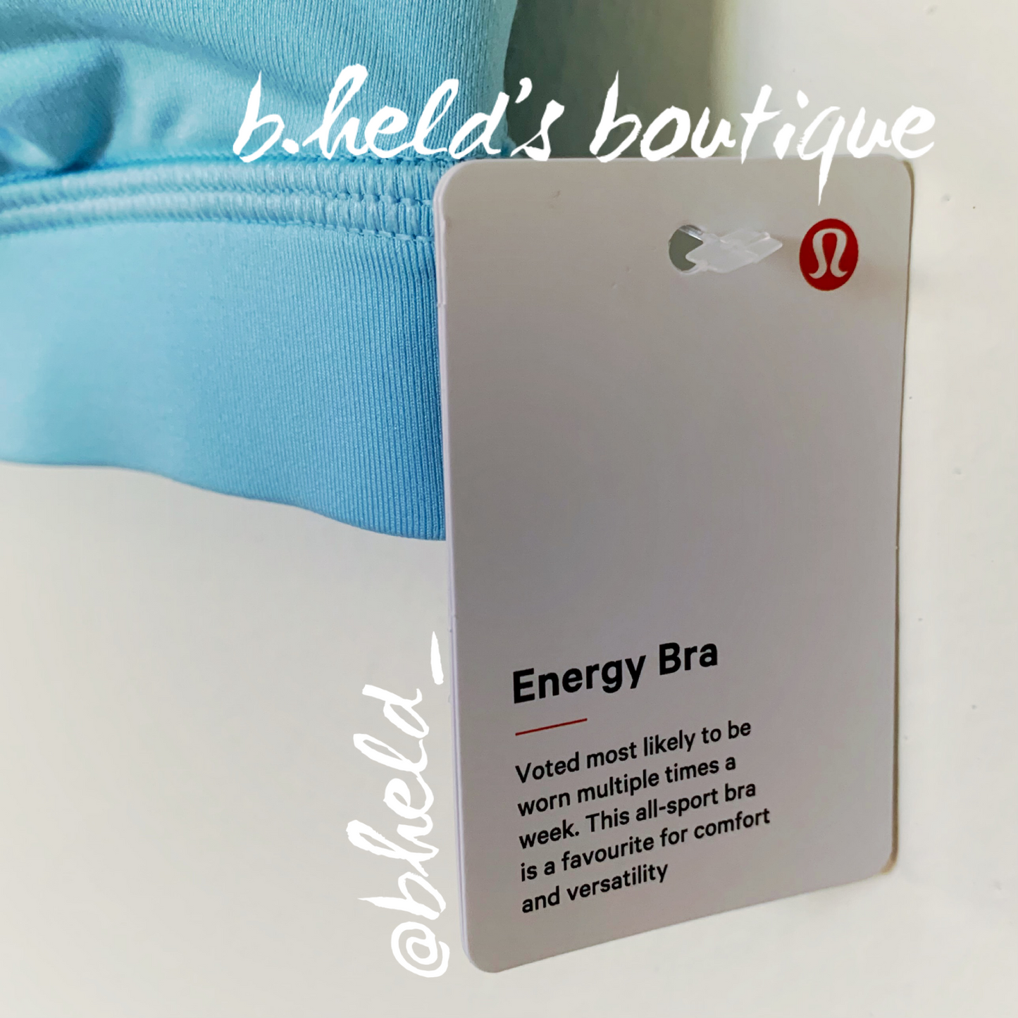 lululemon Energy Bra in Blue Chill, Size 4