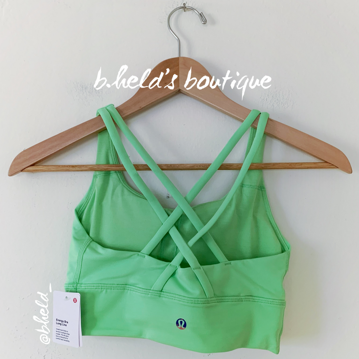lululemon Energy Bra Long Line in Scream Green Light, Size 4