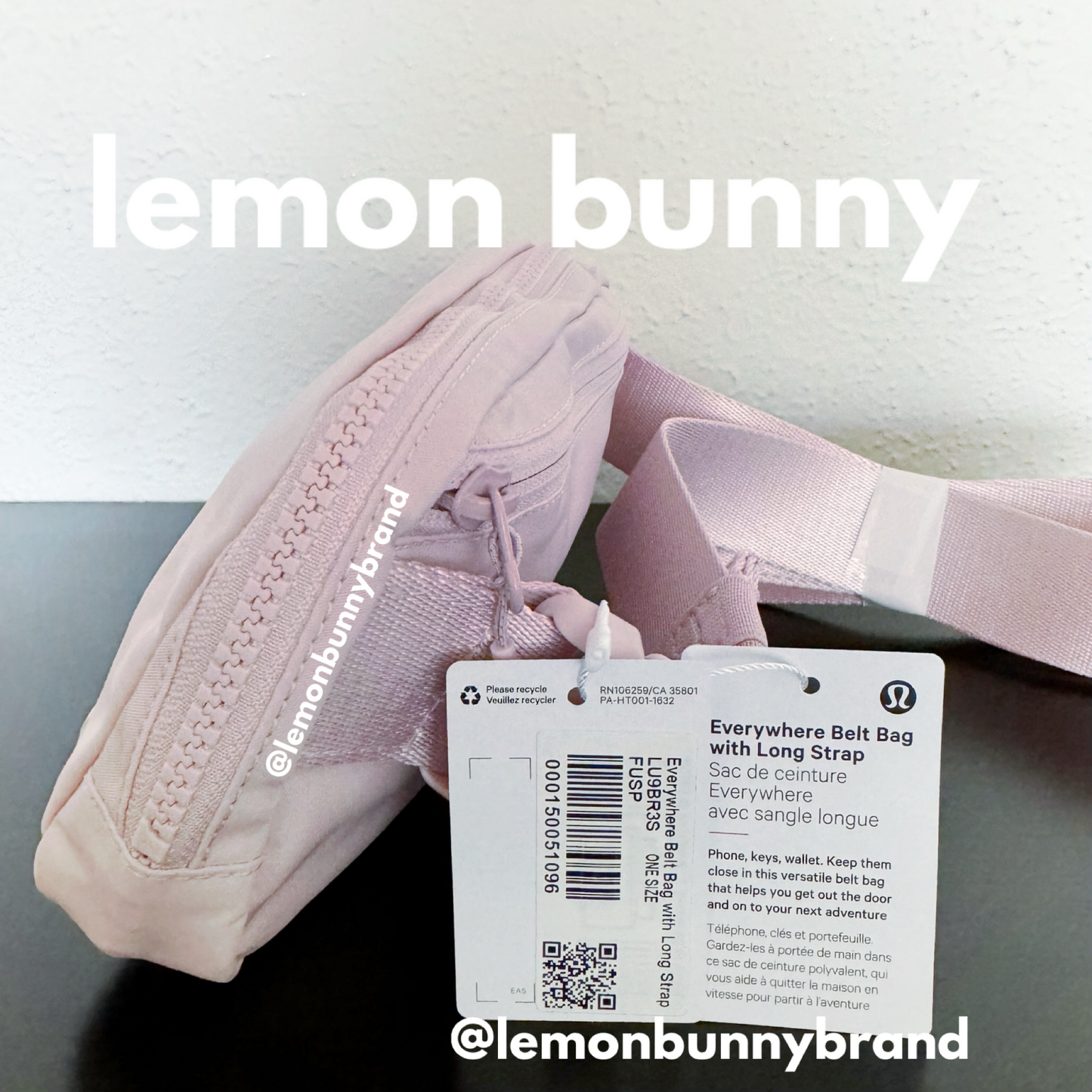 lululemon Everywhere Belt Bag *Long Strap (1 L) in Flush Pink, One Size