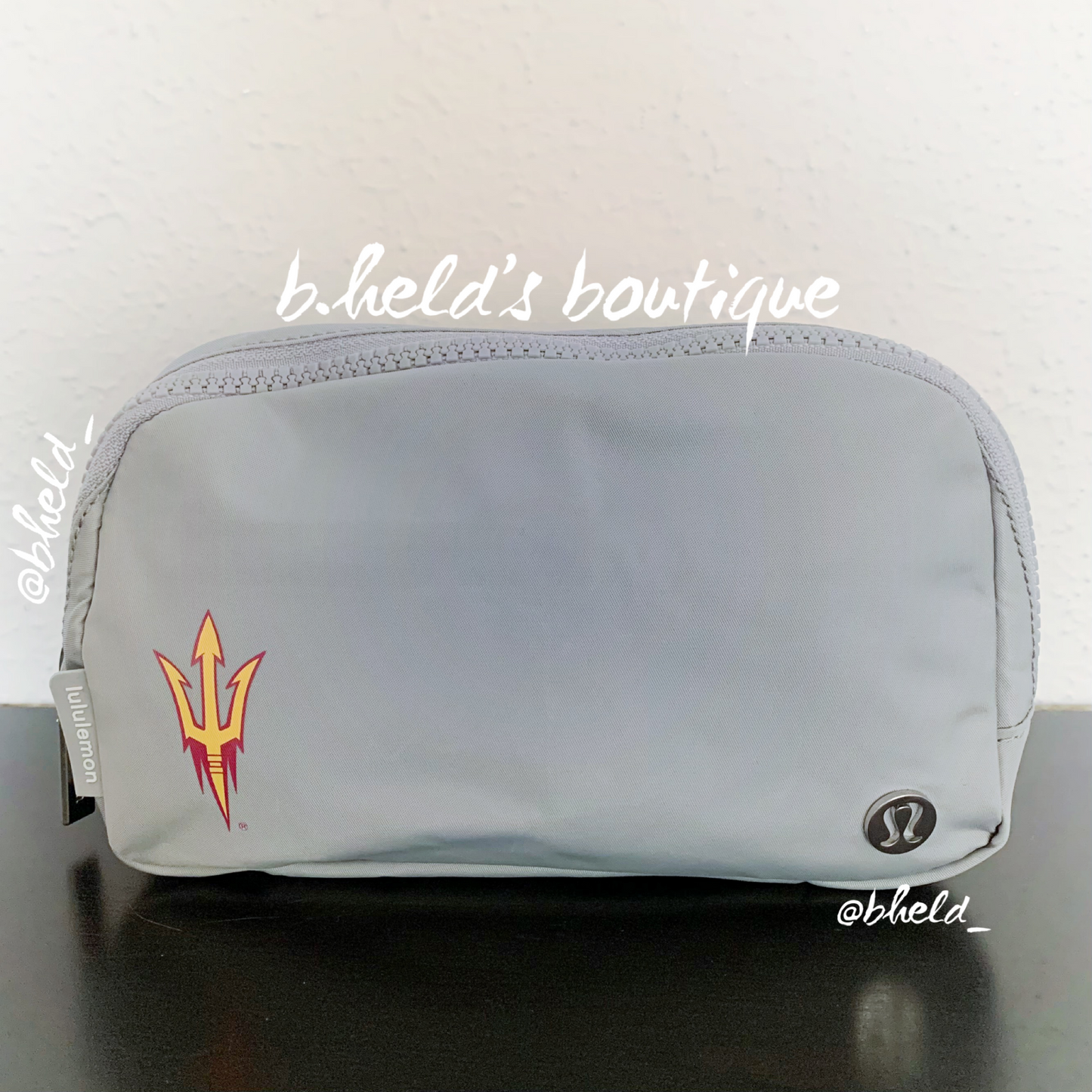 lululemon Everywhere Belt Bag (1 L) in Silver Drop with ASU Sun Devils Fork Logo, One Size
