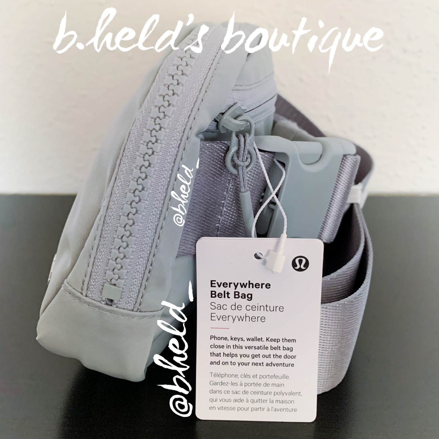 lululemon Everywhere Belt Bag (1 L) in Silver Drop with ASU Sun Devils Fork Logo, One Size