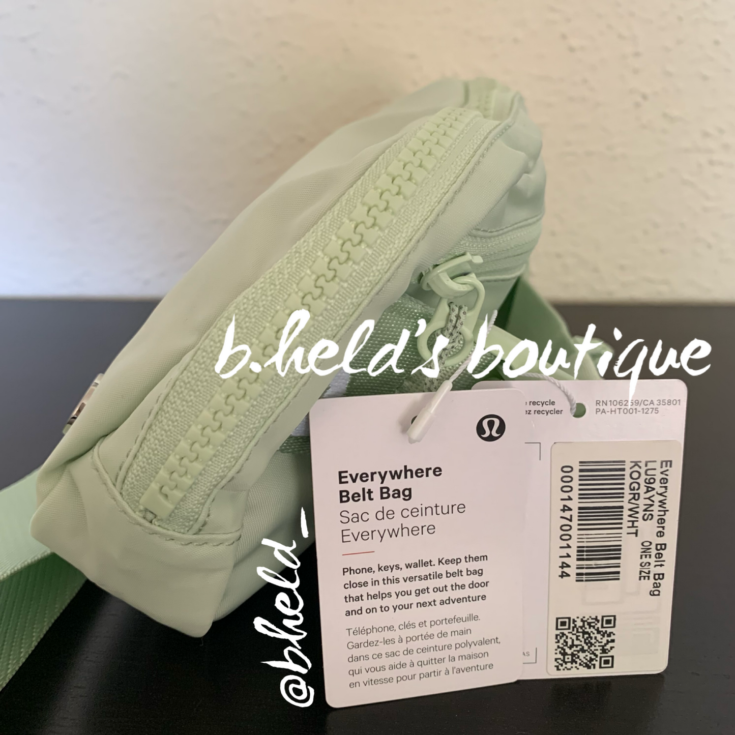 lululemon Everywhere Belt Bag *Wordmark (1 L) in Kohlrabi Green/White, One Size
