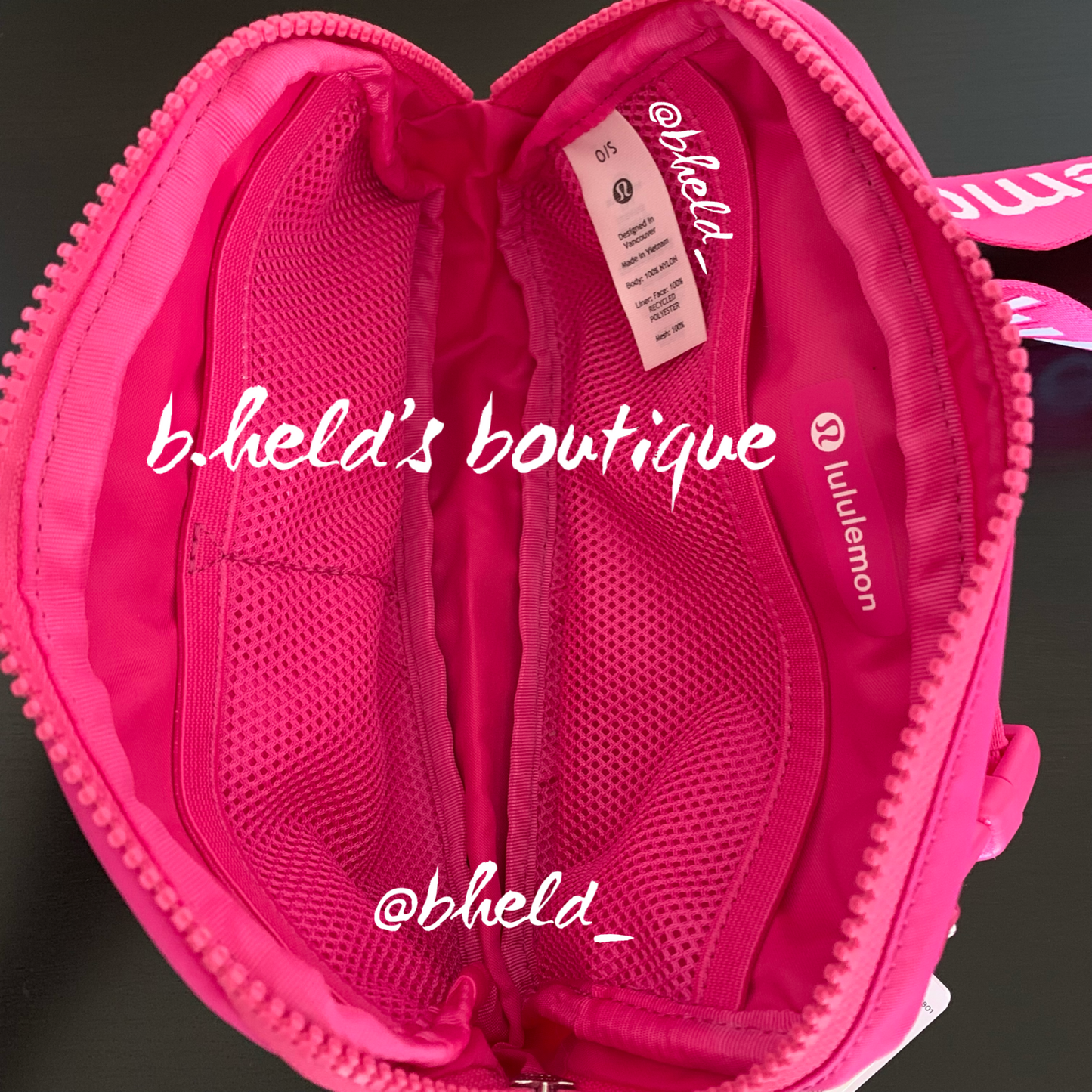 lululemon Everywhere Belt Bag *Wordmark (1 L) in Sonic Pink/White, One Size