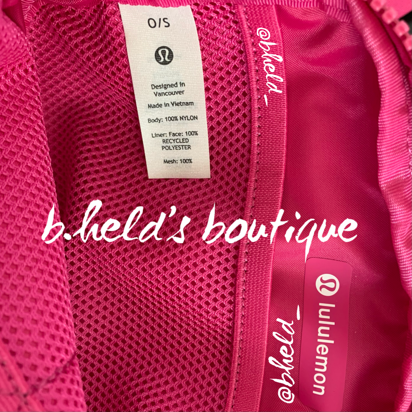 lululemon Everywhere Belt Bag *Wordmark (1 L) in Sonic Pink/White, One Size