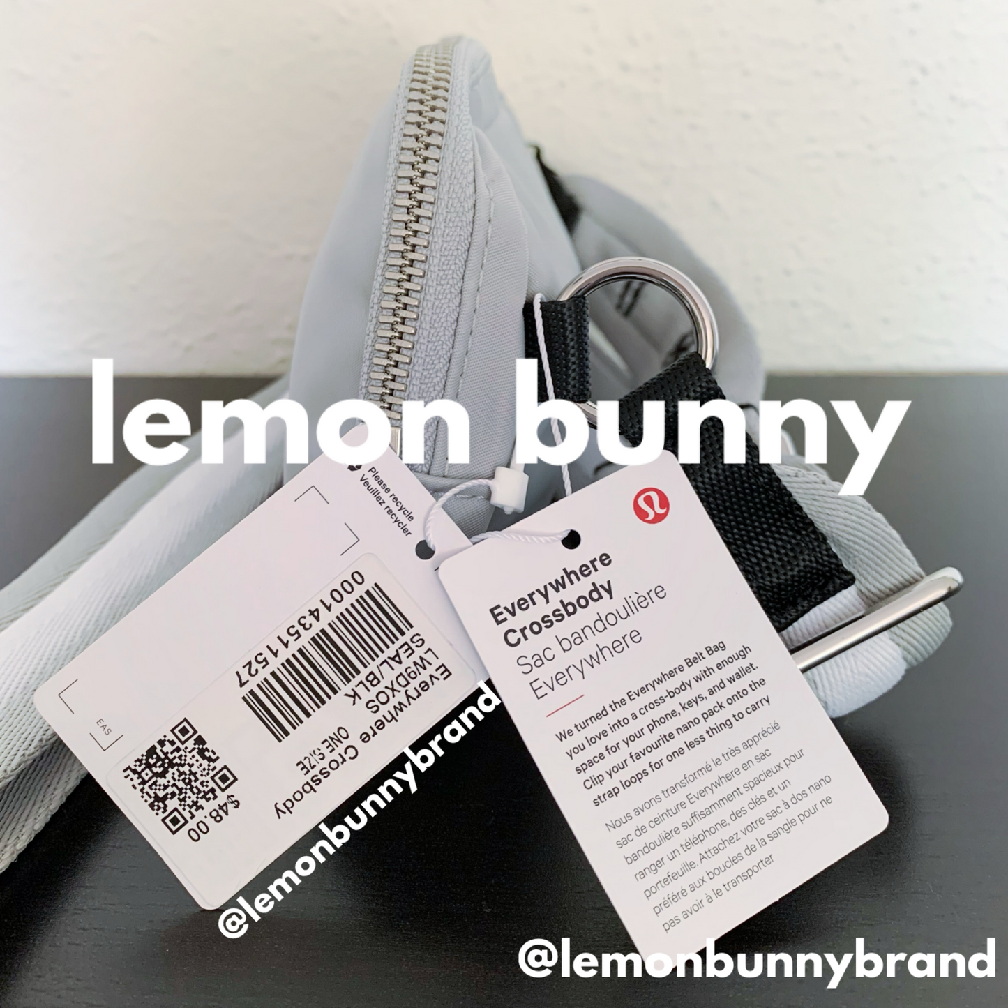 lululemon Everywhere Crossbody Bag in Seal Grey/Black, One Size