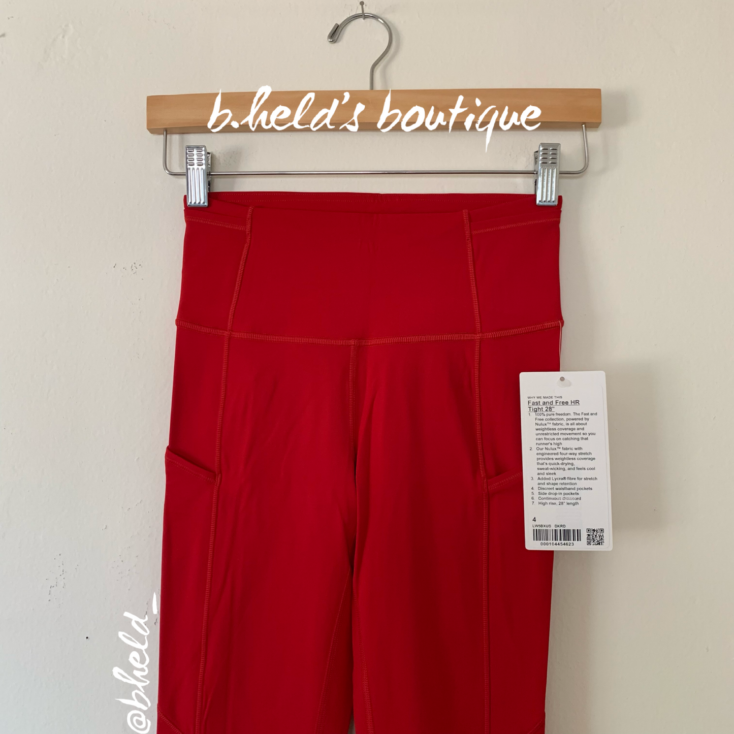lululemon Fast and Free High-Rise Tight 28" in Dark Red, Size 4