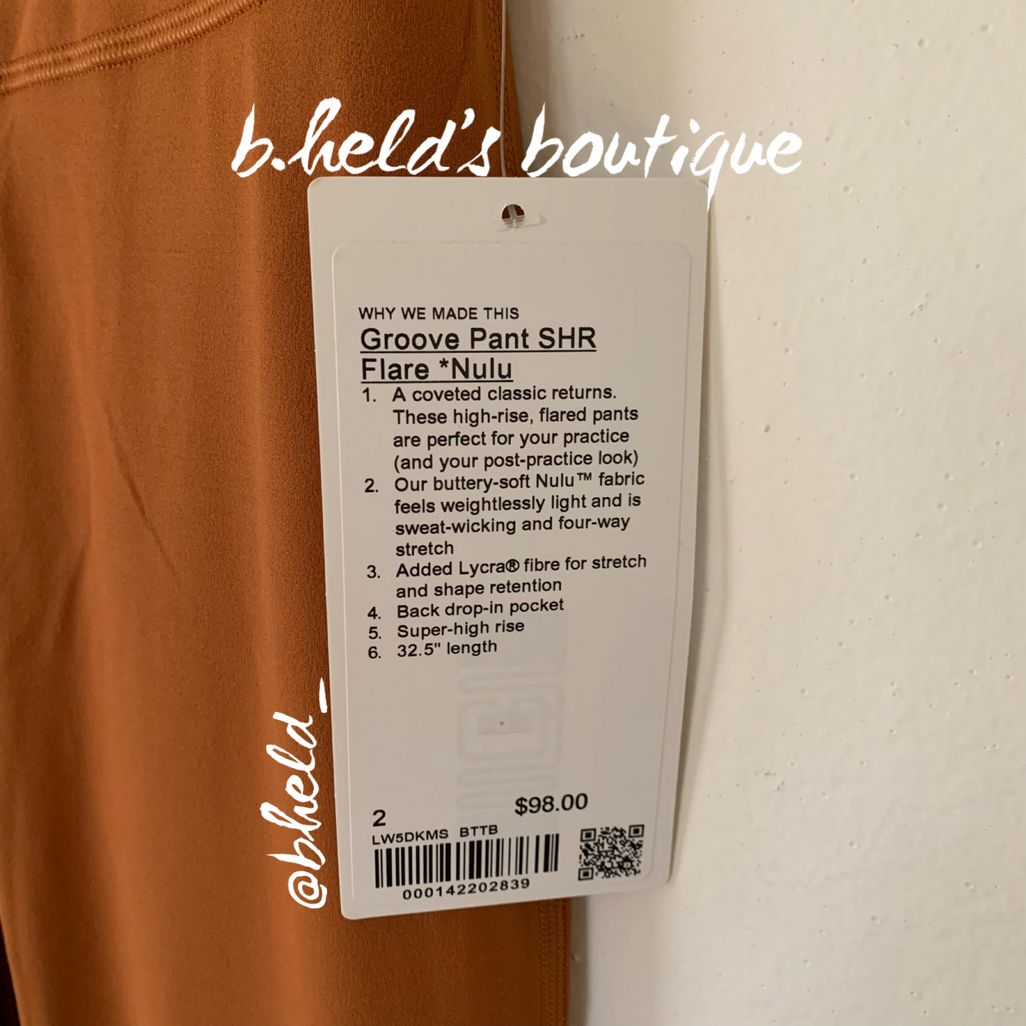 lululemon Groove Super High-Rise Flared Pant *Nulu in Butternut Brown, Size 2 (Single-Lined)