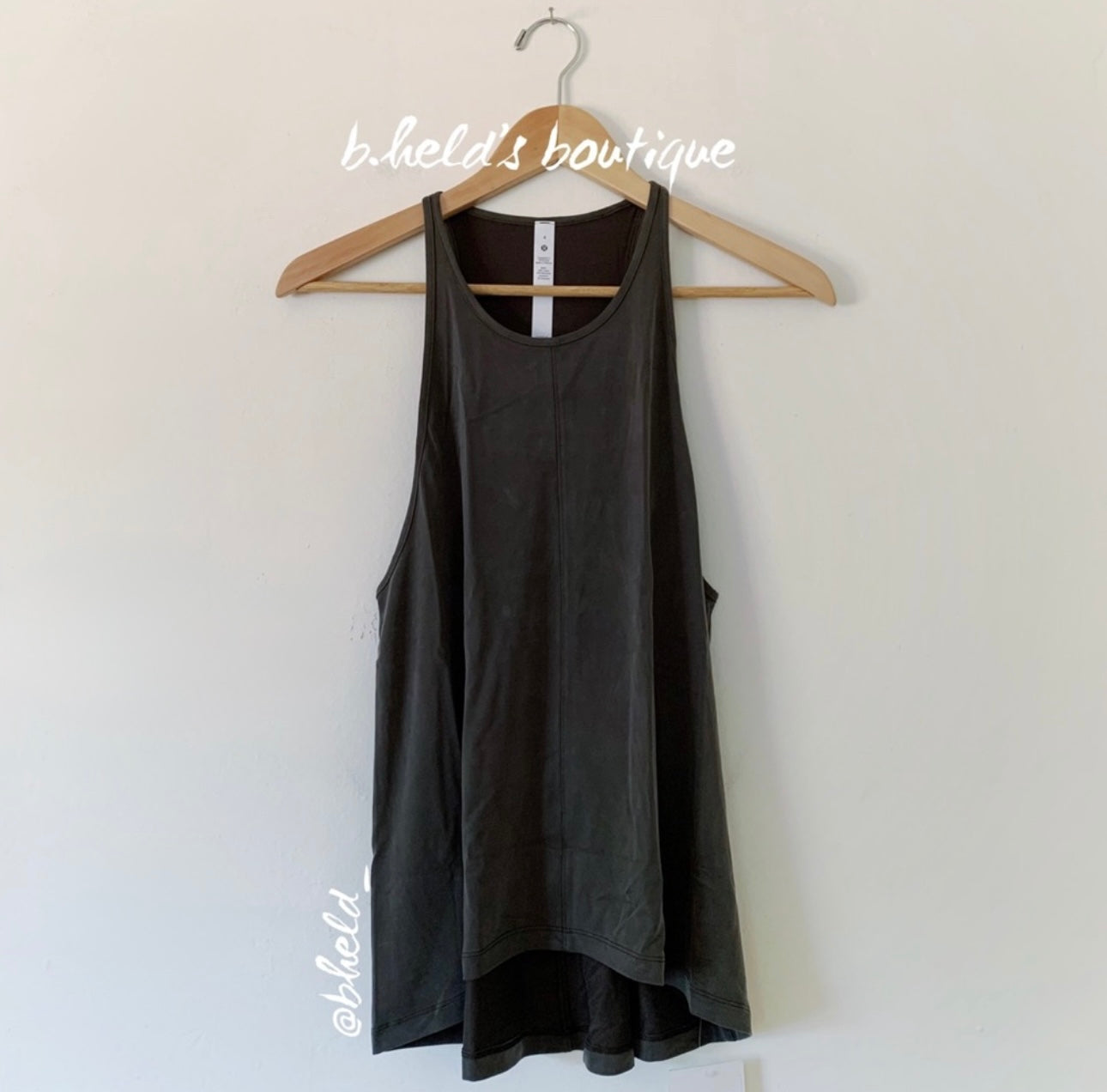 lululemon High Neck Racerback Tank Top in Dark Olive, Size 4