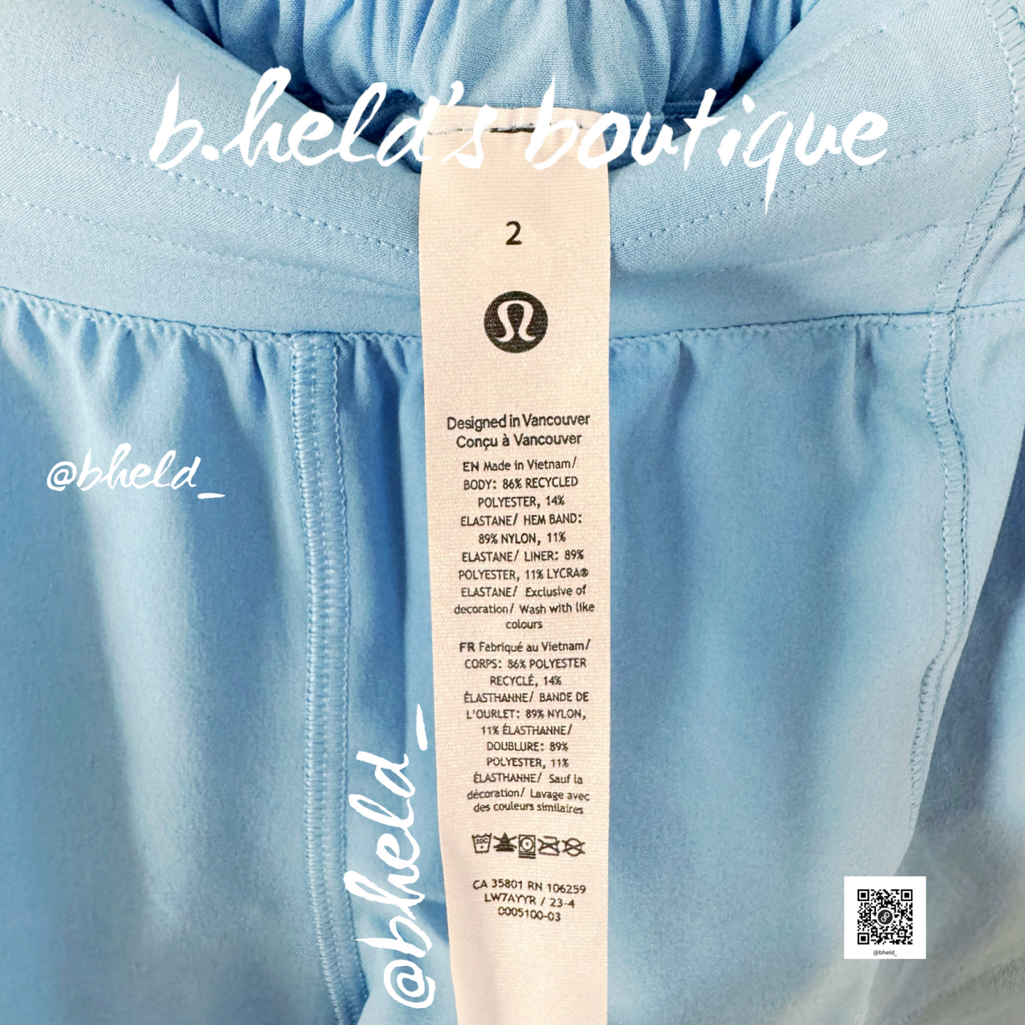 lululemon Hotty Hot High-Rise Lined Short 2.5" in Aero Blue, Size 2