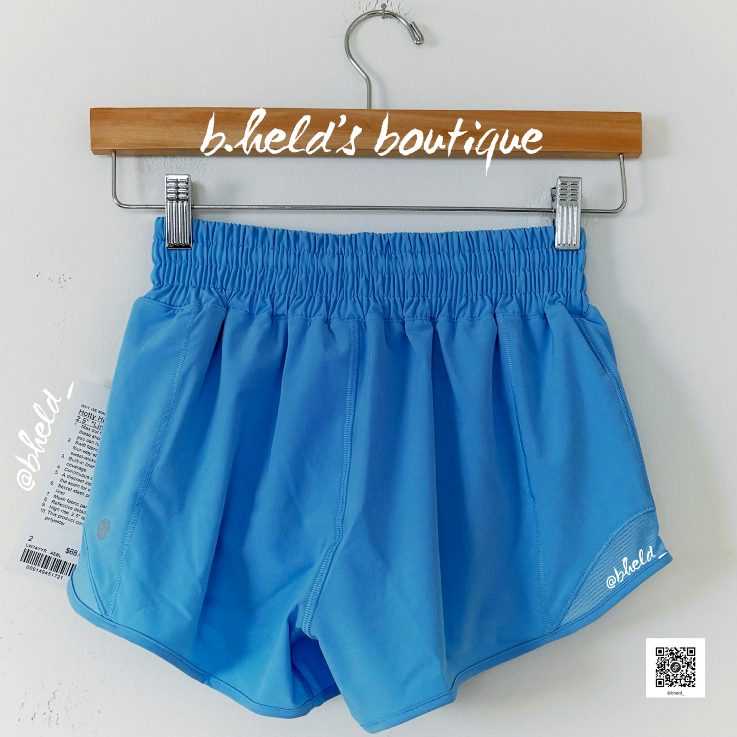 lululemon Hotty Hot High-Rise Lined Short 2.5" in Aero Blue, Size 2