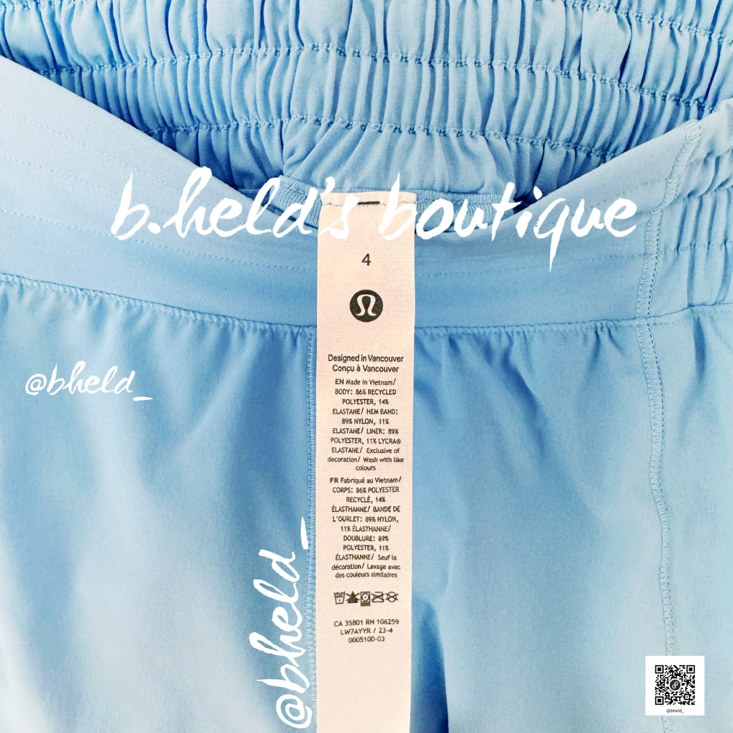 lululemon Hotty Hot High-Rise Lined Short 2.5" in Aero Blue, Size 4