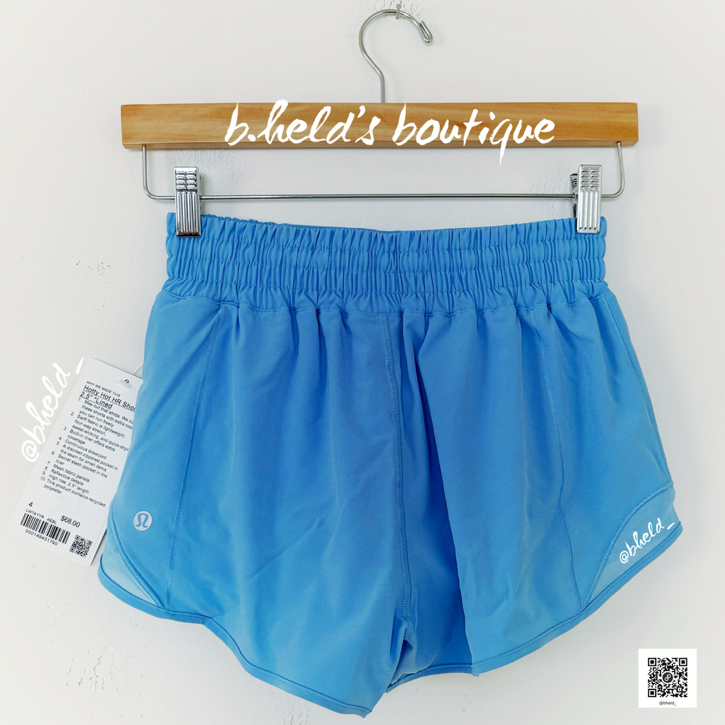 lululemon Hotty Hot High-Rise Lined Short 2.5" in Aero Blue, Size 4