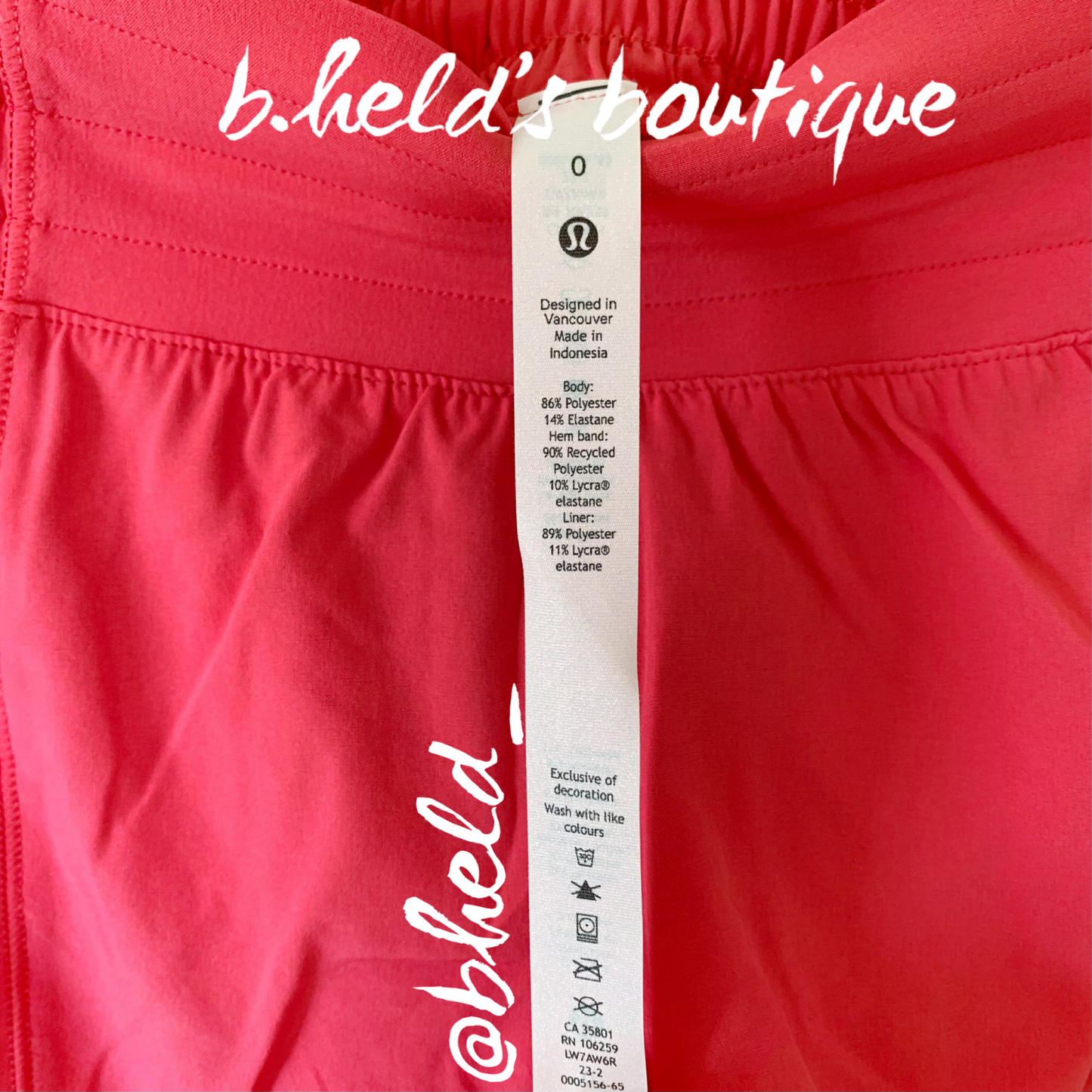 lululemon Hotty Hot High-Rise Lined Short 2.5" in Lip Gloss, Size 0