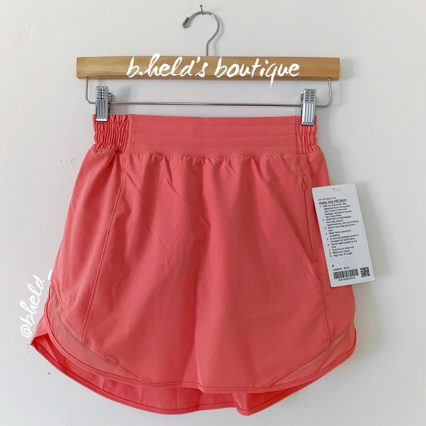 lululemon Hotty Hot High-Rise Skirt in Raspberry Cream, Size 4
