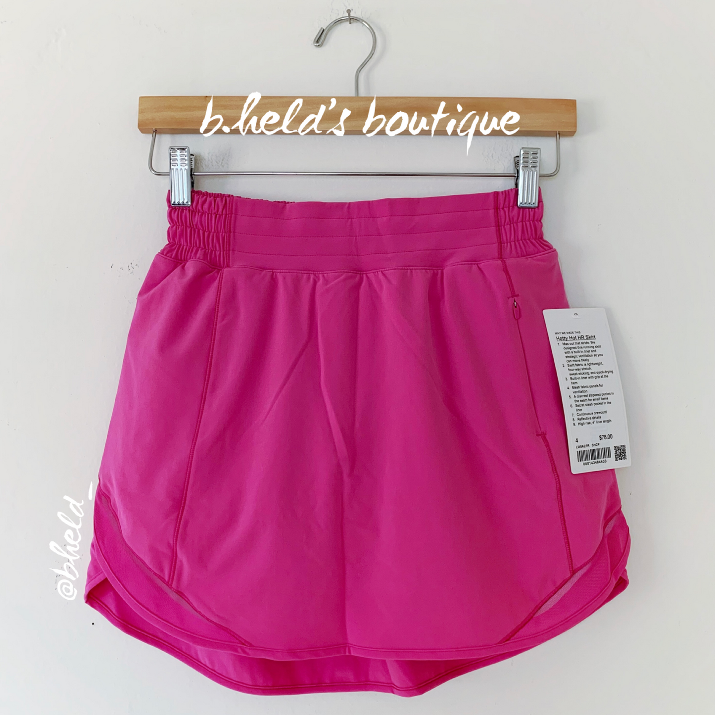 lululemon Hotty Hot High-Rise Skirt in Sonic Pink, Size 4