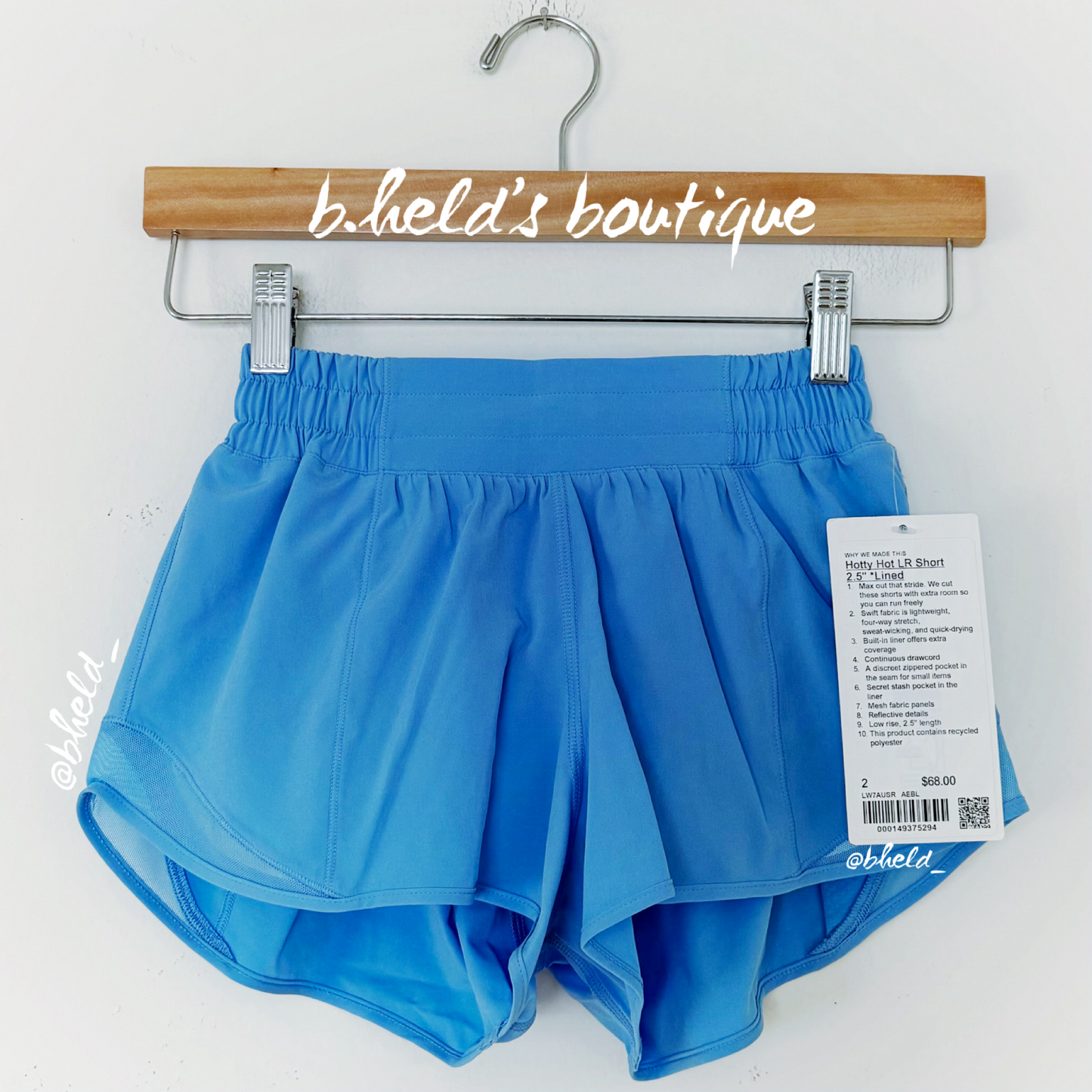 lululemon Hotty Hot Low-Rise Lined Short 2.5" in Aero Blue, Size 2