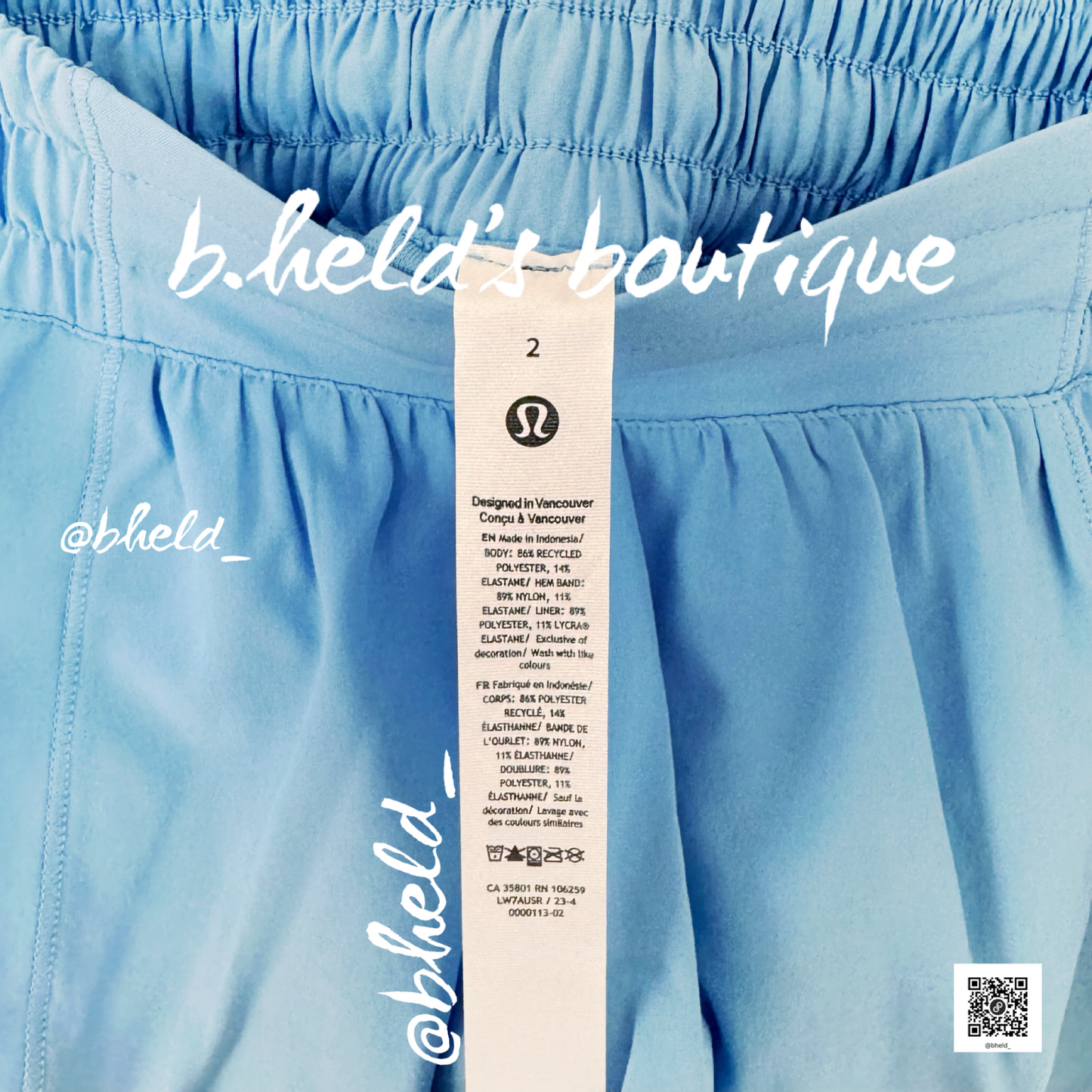 lululemon Hotty Hot Low-Rise Lined Short 2.5" in Aero Blue, Size 2