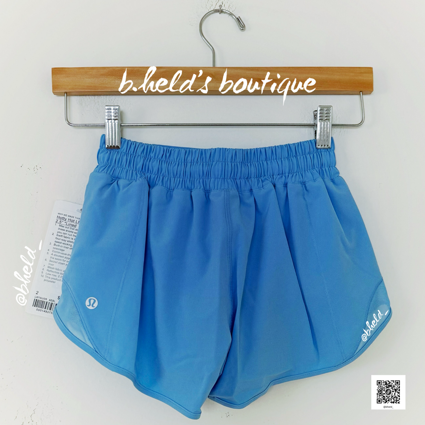 lululemon Hotty Hot Low-Rise Lined Short 2.5" in Aero Blue, Size 2