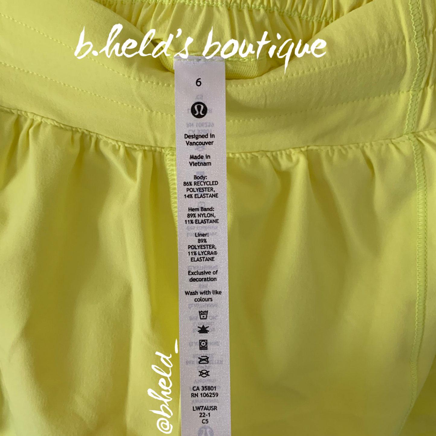 lululemon Hotty Hot Low-Rise Lined Short 2.5" in Electric Lemon, Size 6