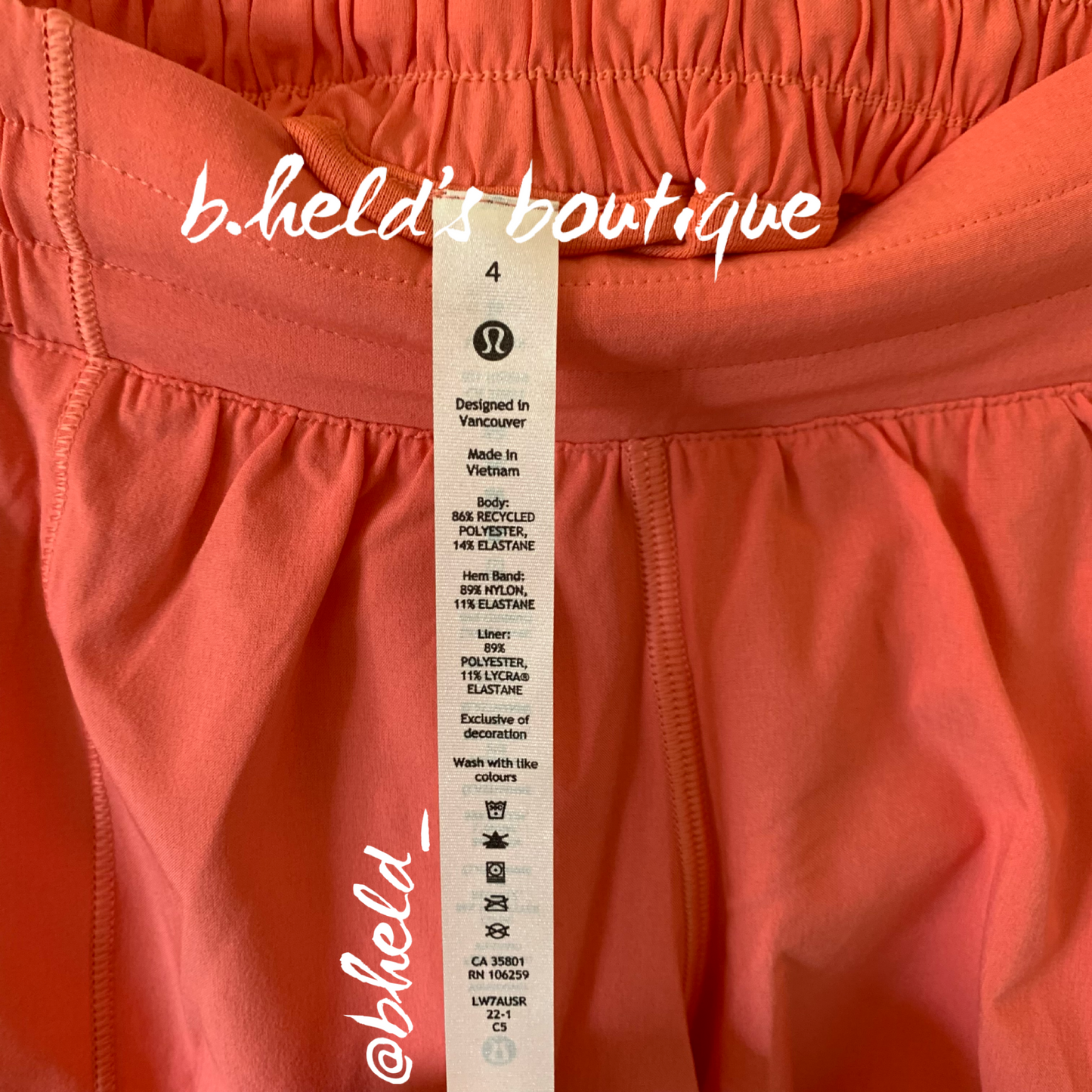 lululemon Hotty Hot Low-Rise Lined Short 2.5" in Raspberry Cream, Size 4