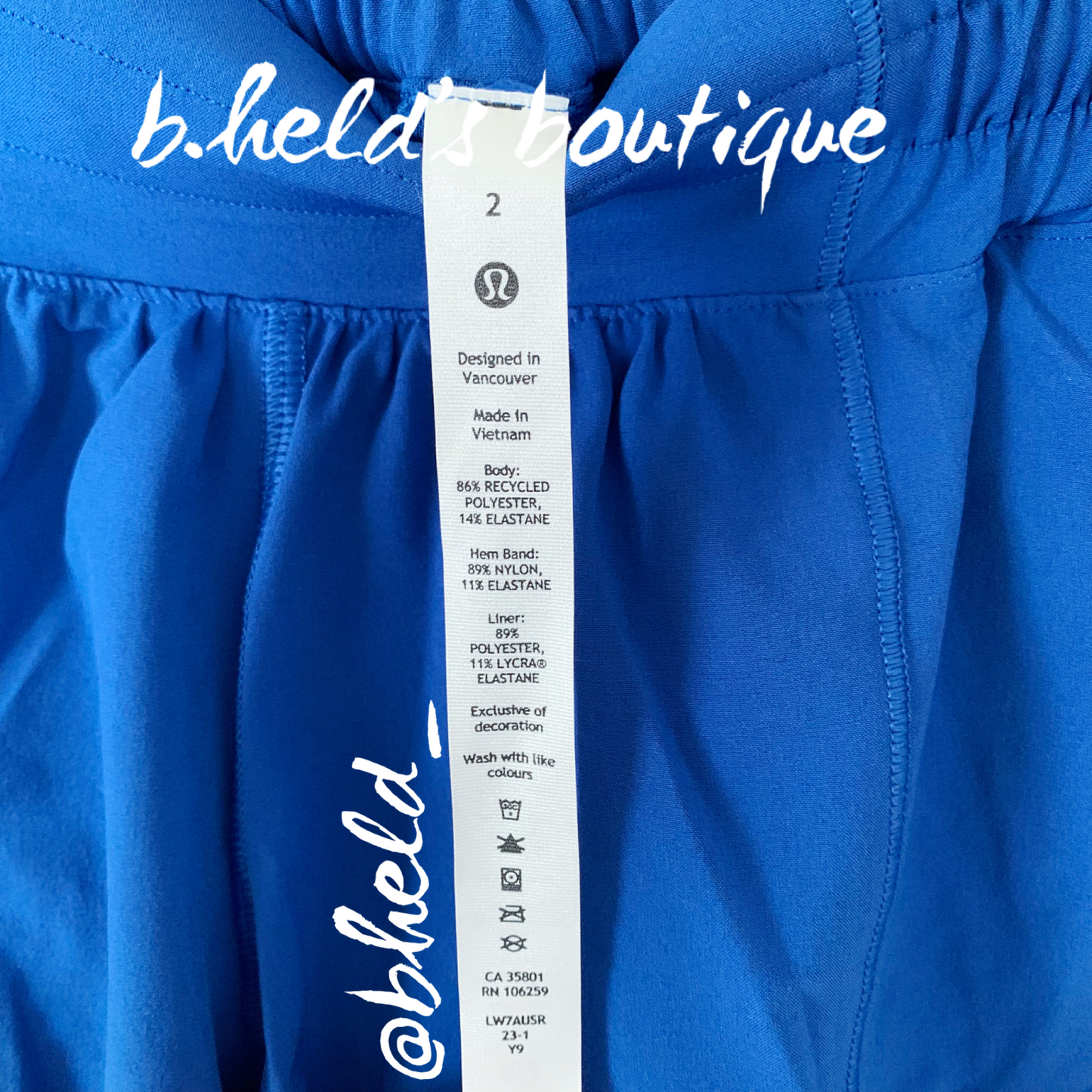 lululemon Hotty Hot Low-Rise Lined Short 2.5" in Symphony Blue, Size 2