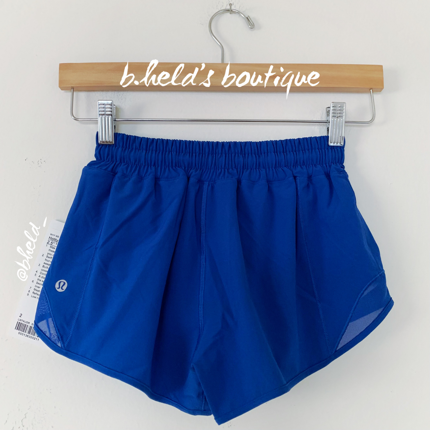 lululemon Hotty Hot Low-Rise Lined Short 2.5" in Symphony Blue, Size 2
