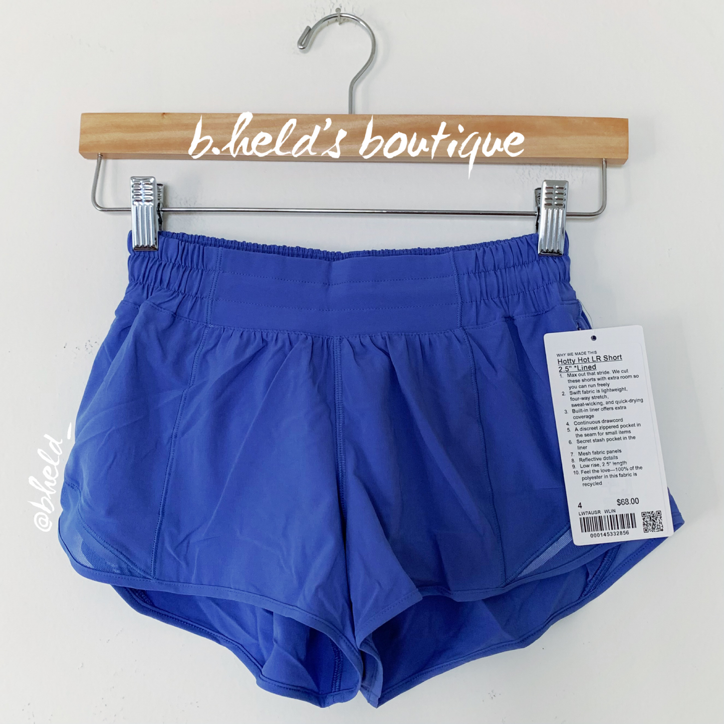 lululemon Hotty Hot Low-Rise Lined Short 2.5" in Wild Indigo, Size 4